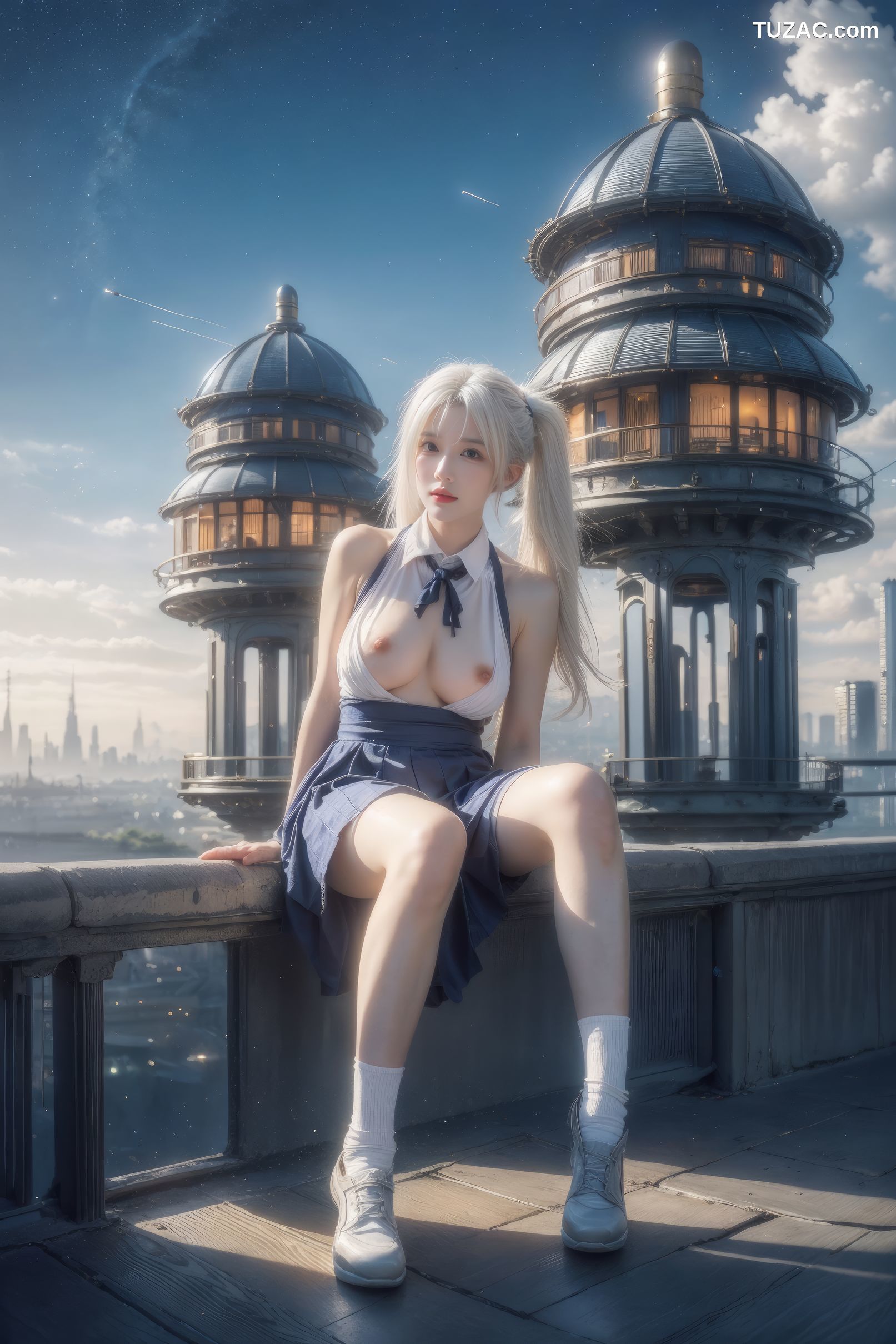 AI美女-银发美少女