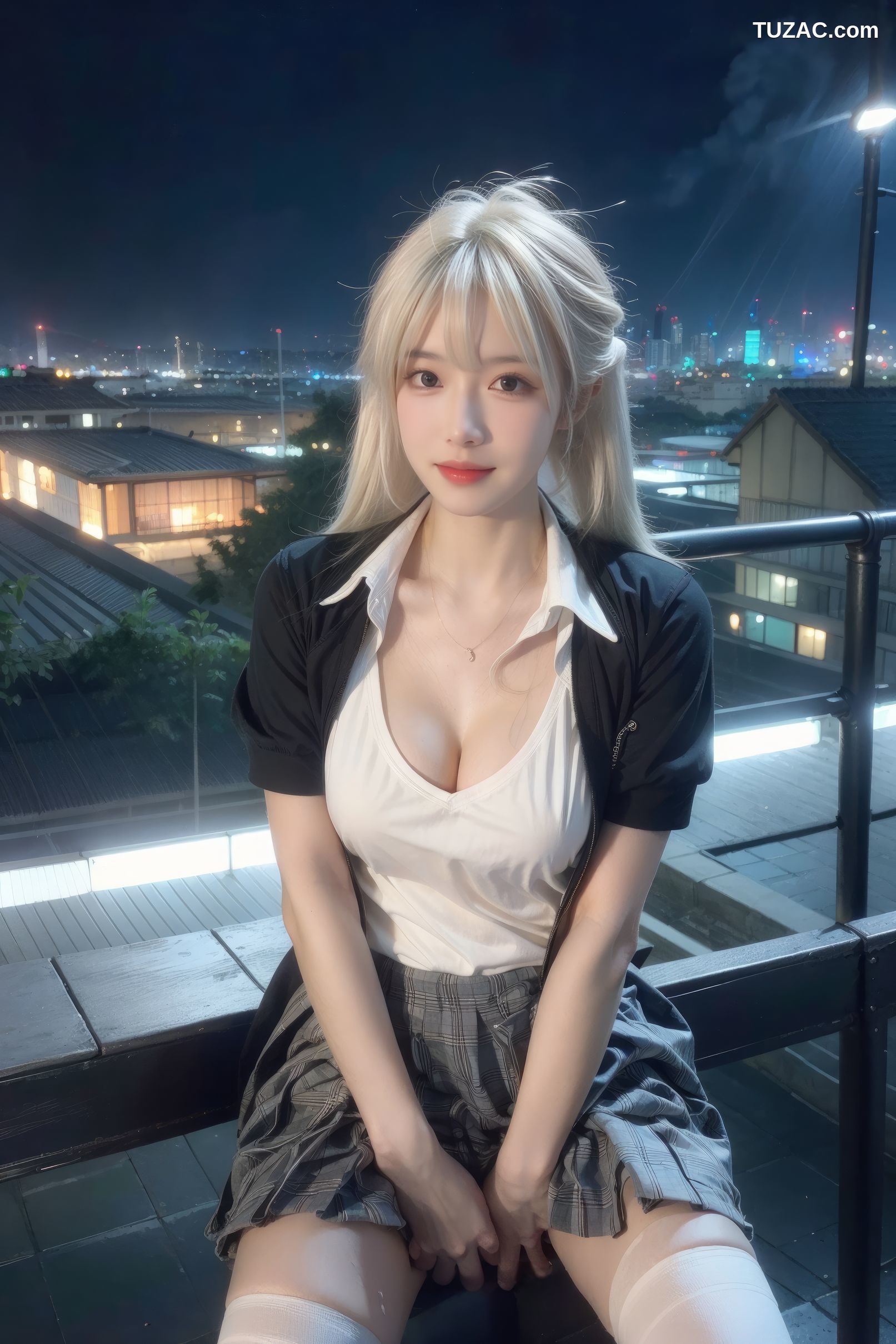 AI美女-银发美少女