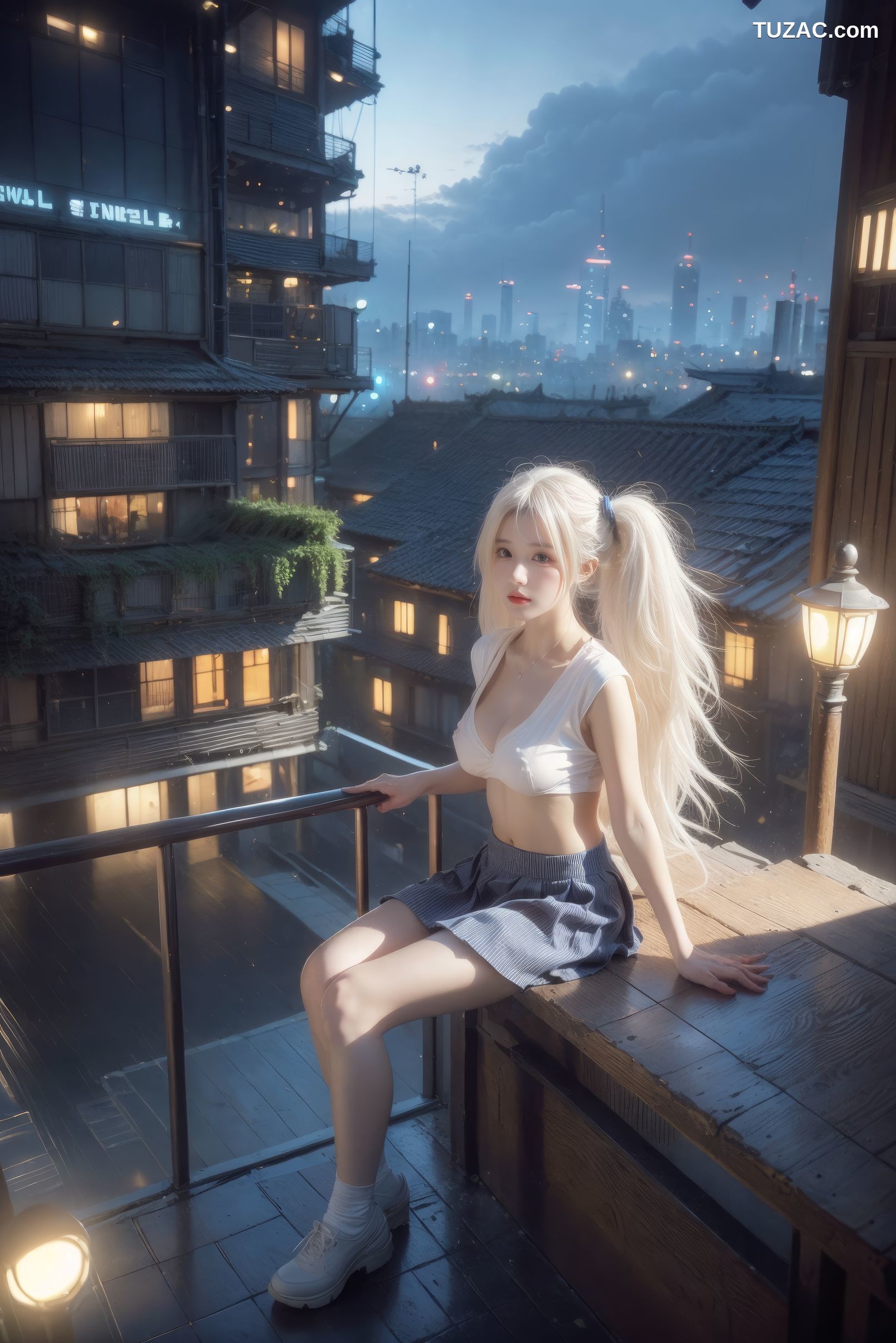 AI美女-银发美少女