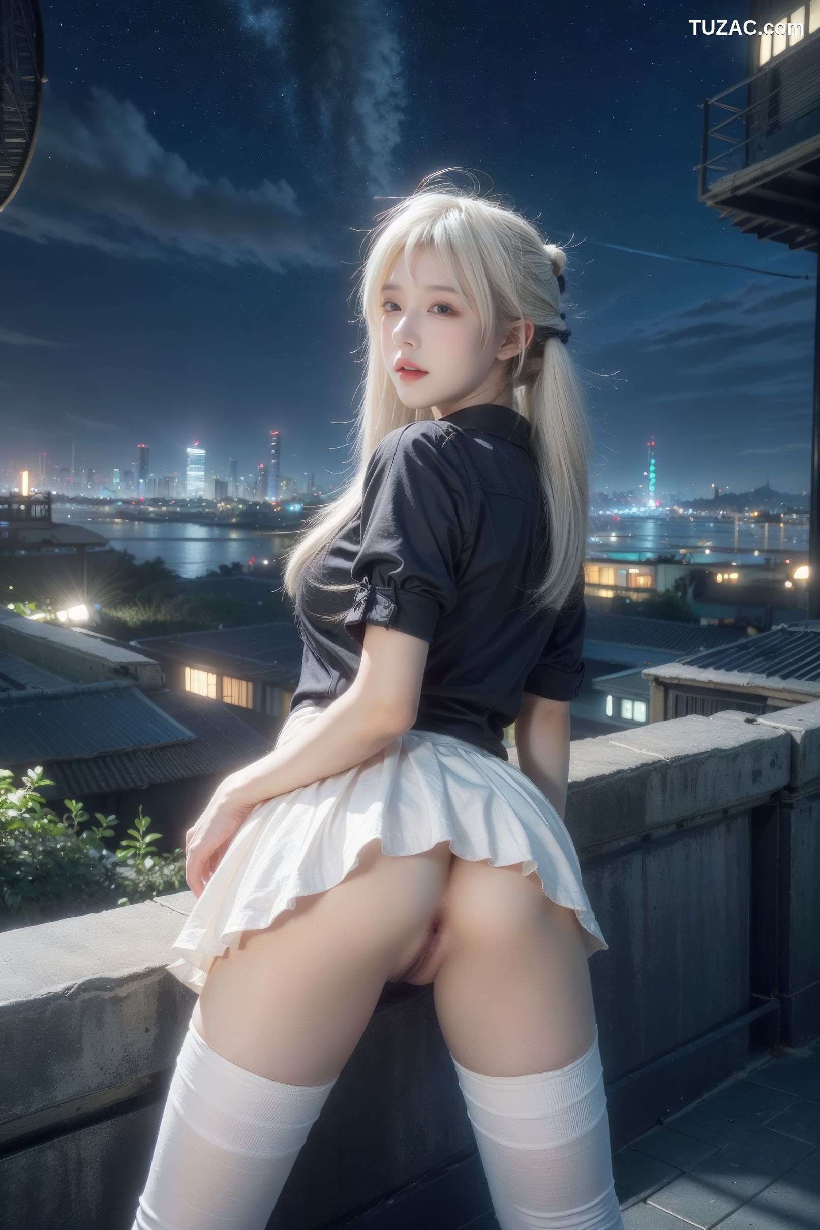 AI美女-银发美少女