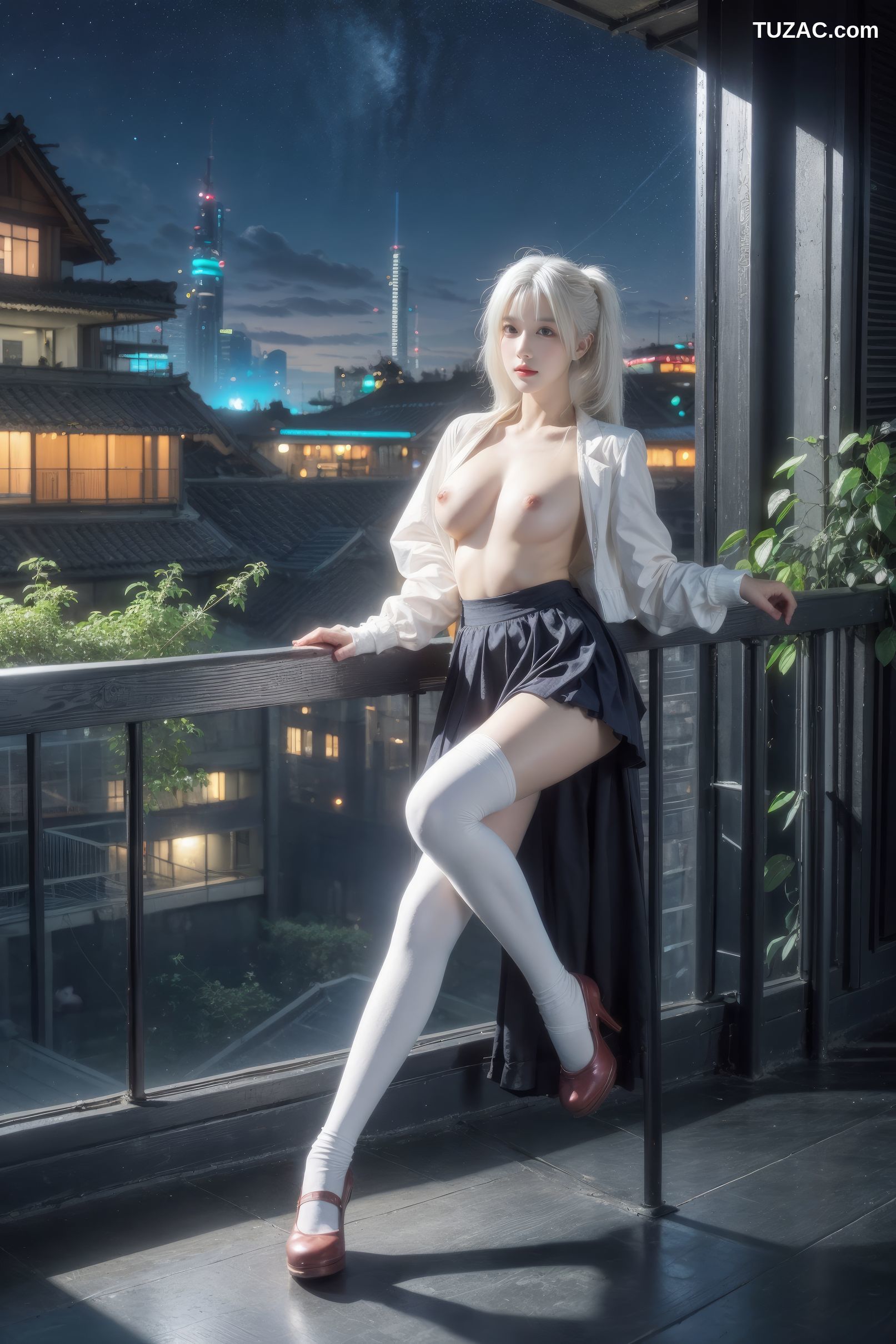 AI美女-银发美少女