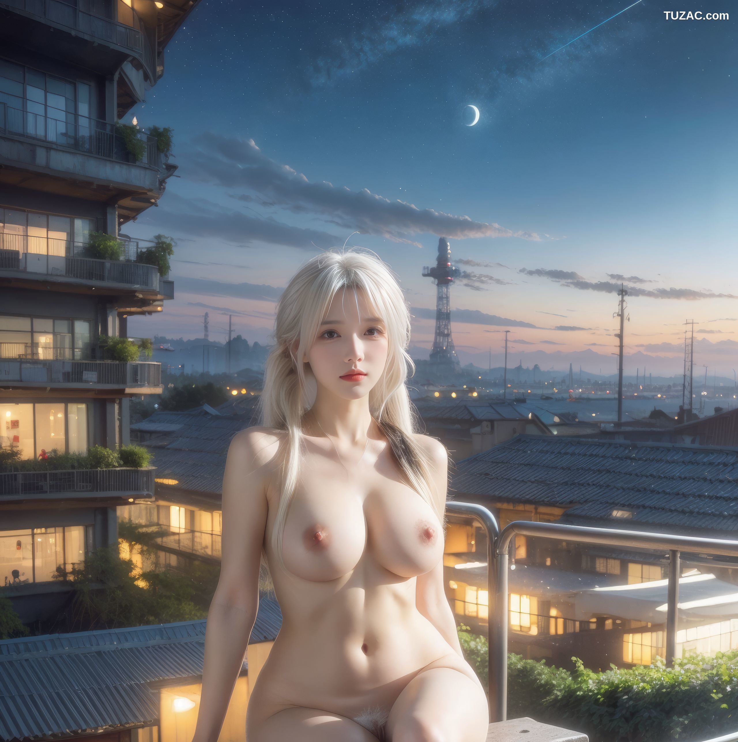 AI美女-银发美少女