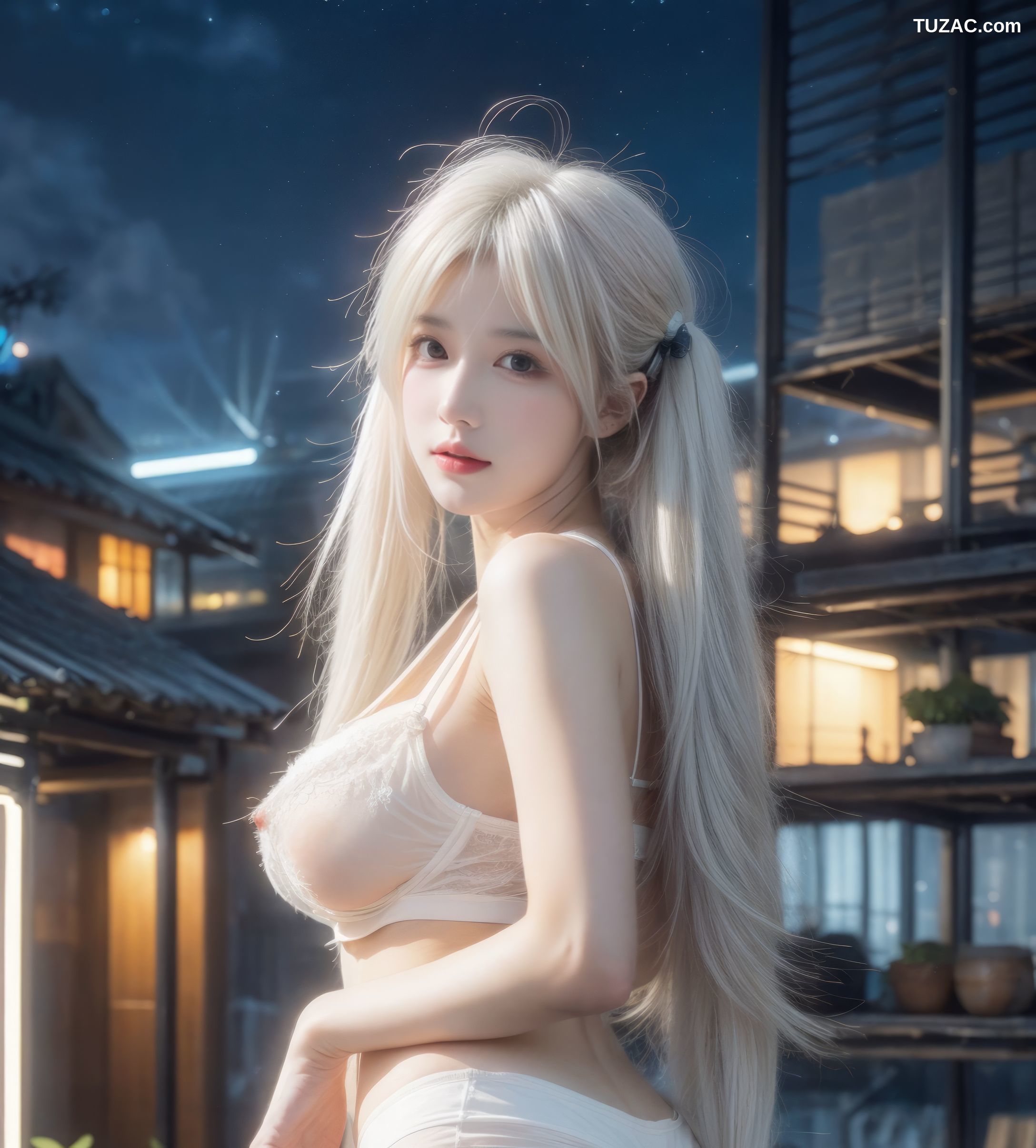 AI美女-银发美少女