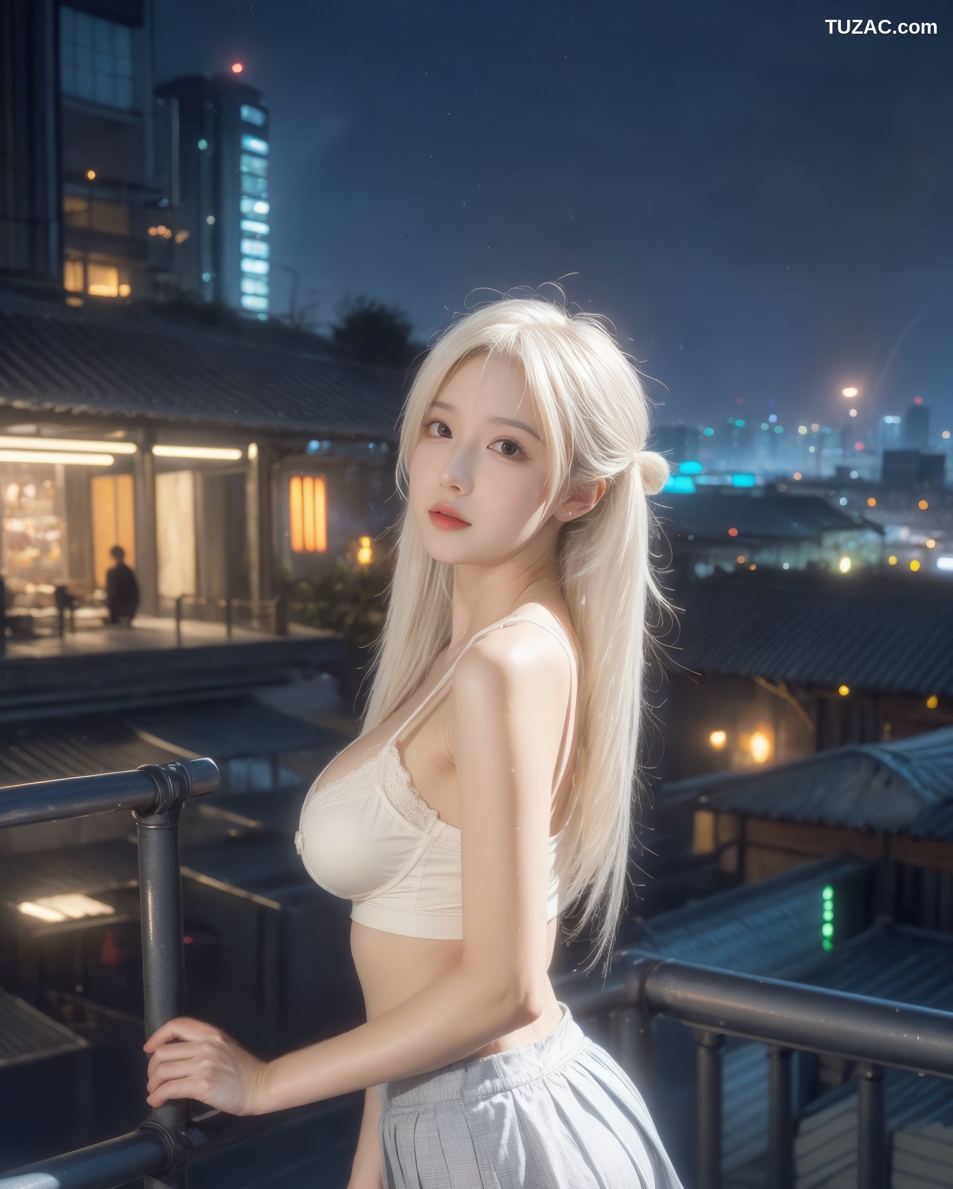 AI美女-银发美少女