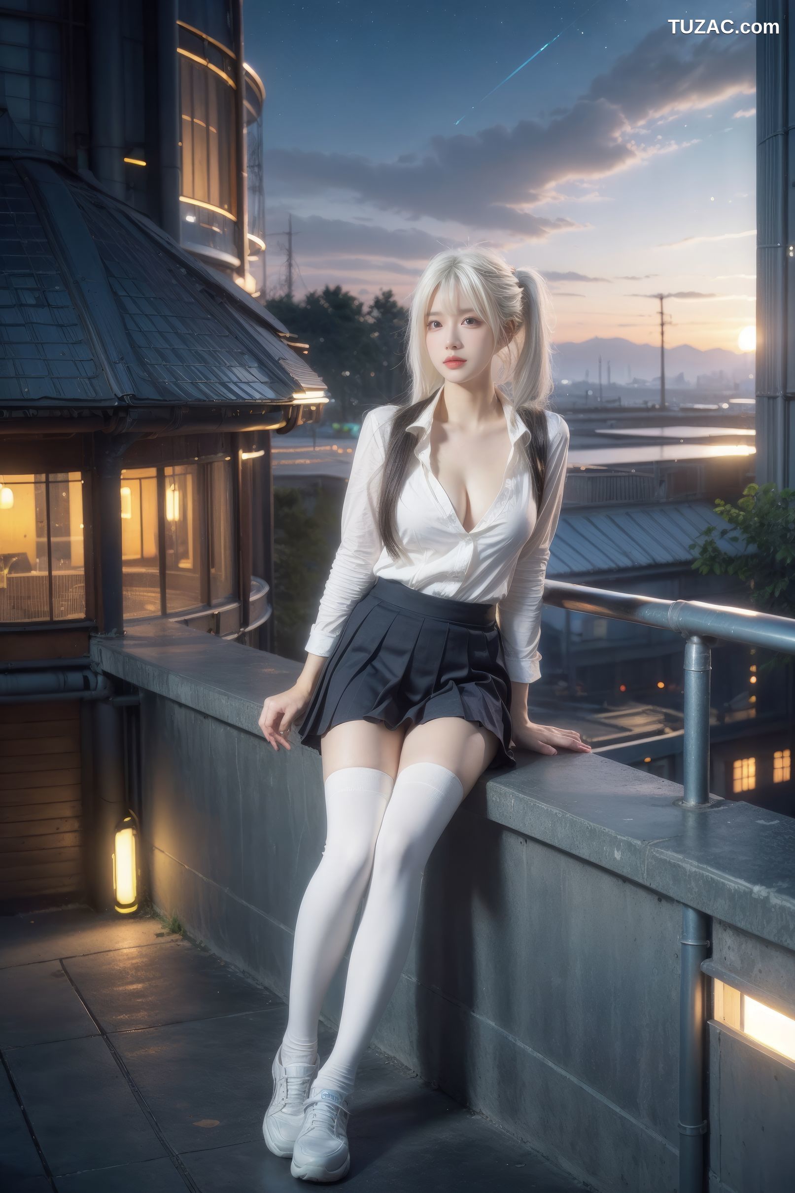 AI美女-银发美少女