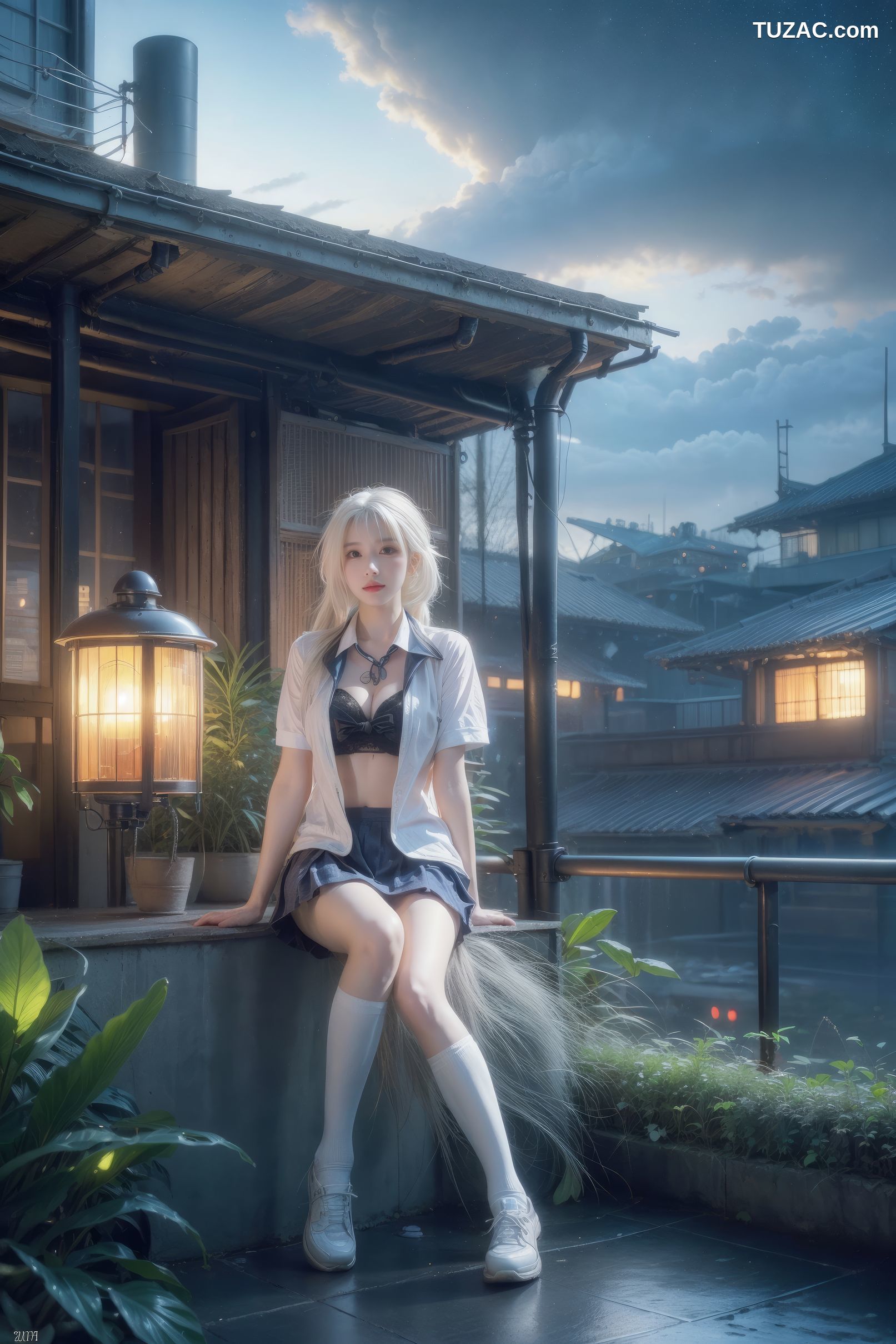 AI美女-银发美少女