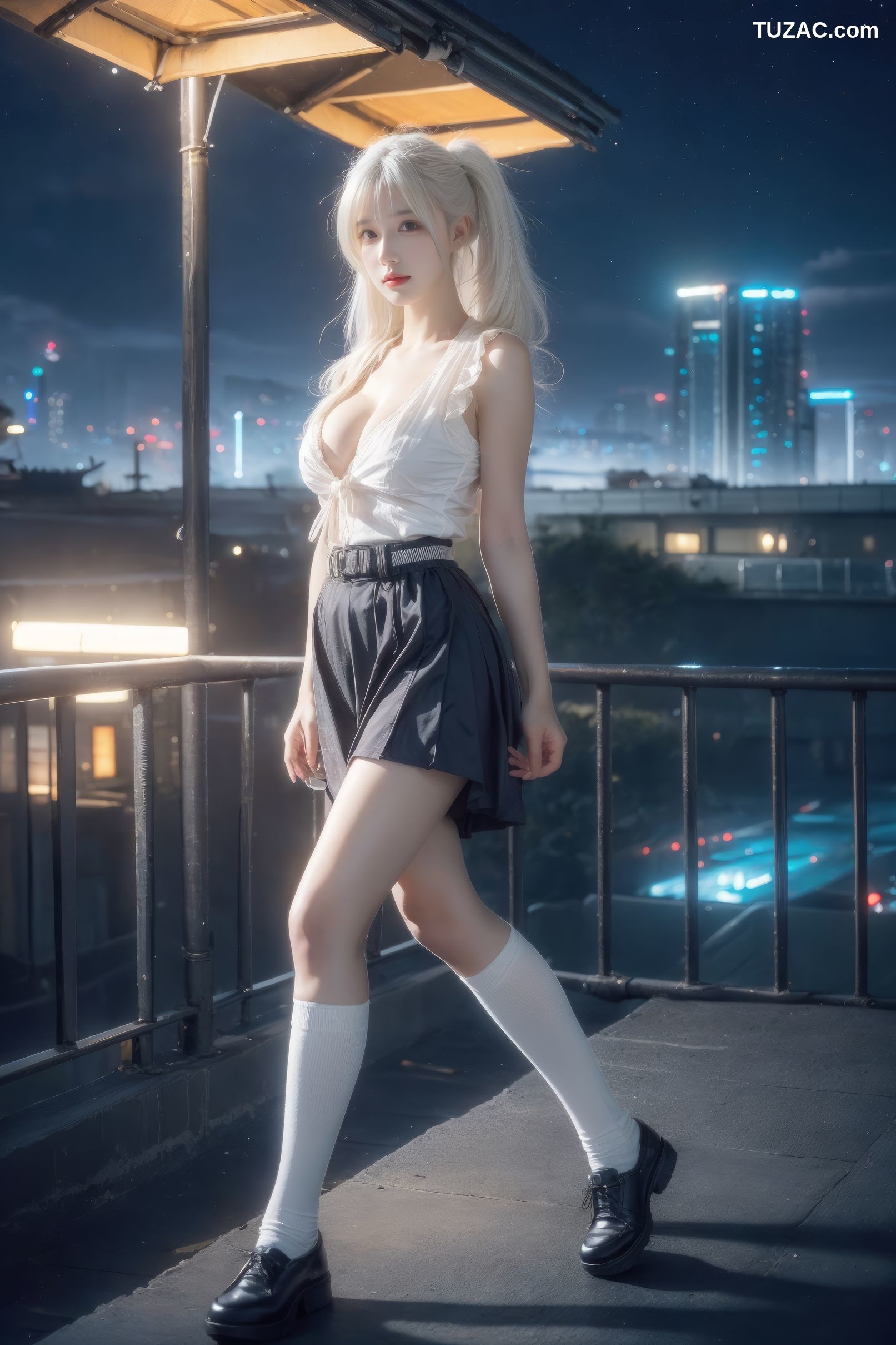 AI美女-银发美少女