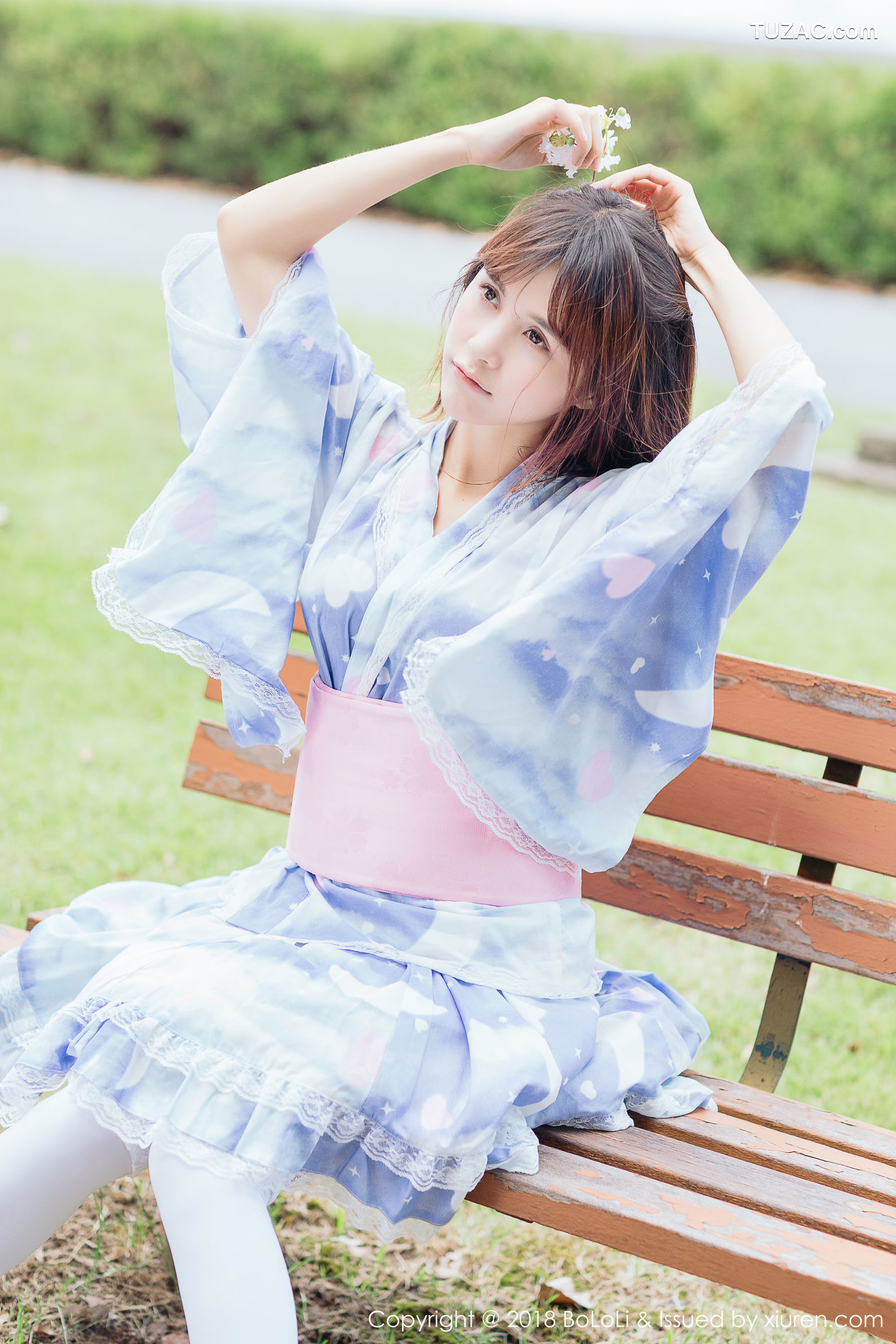BoLoli波萝社-Vol.118-夏美酱-和服绿树公园
