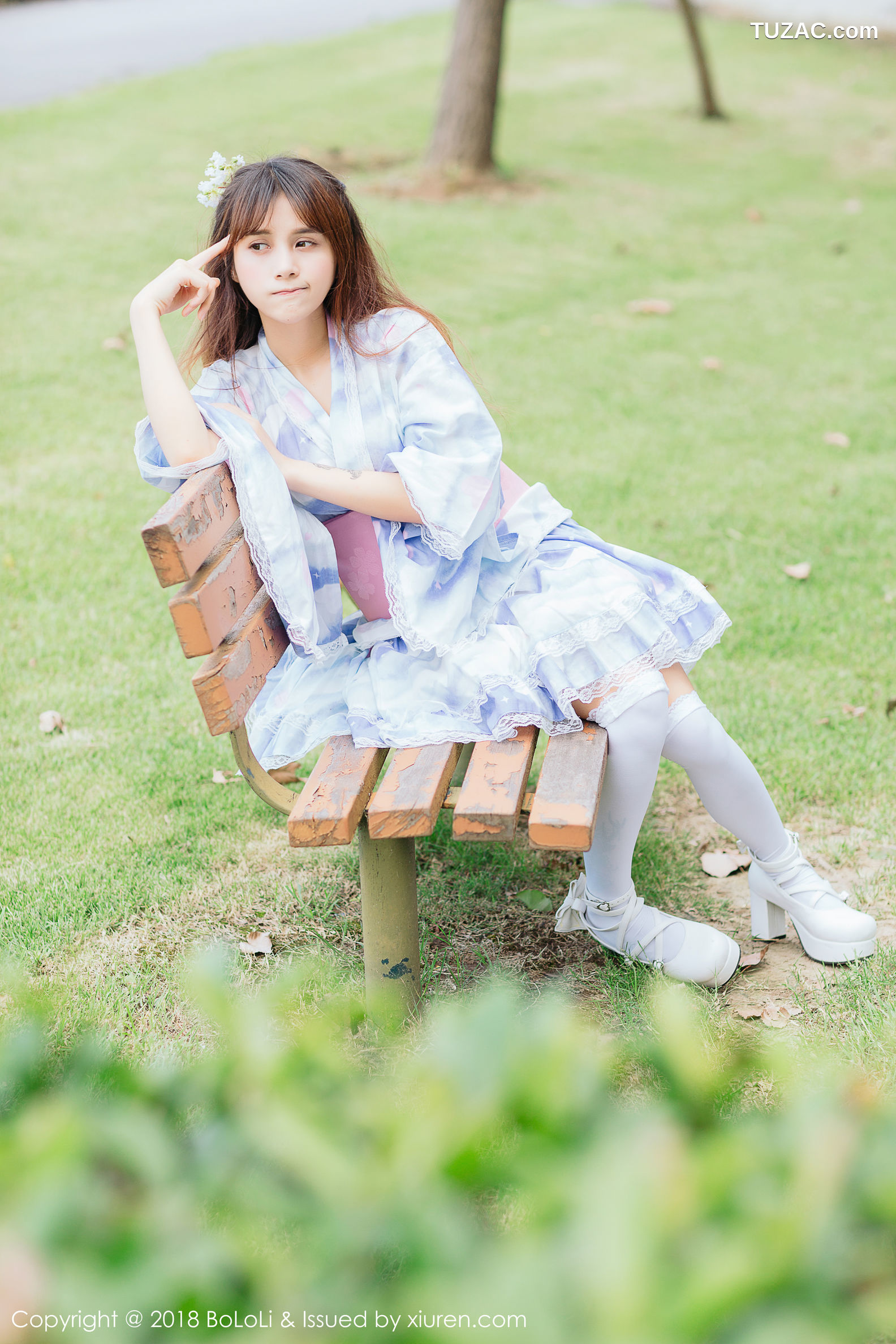 BoLoli波萝社-Vol.118-夏美酱-和服绿树公园