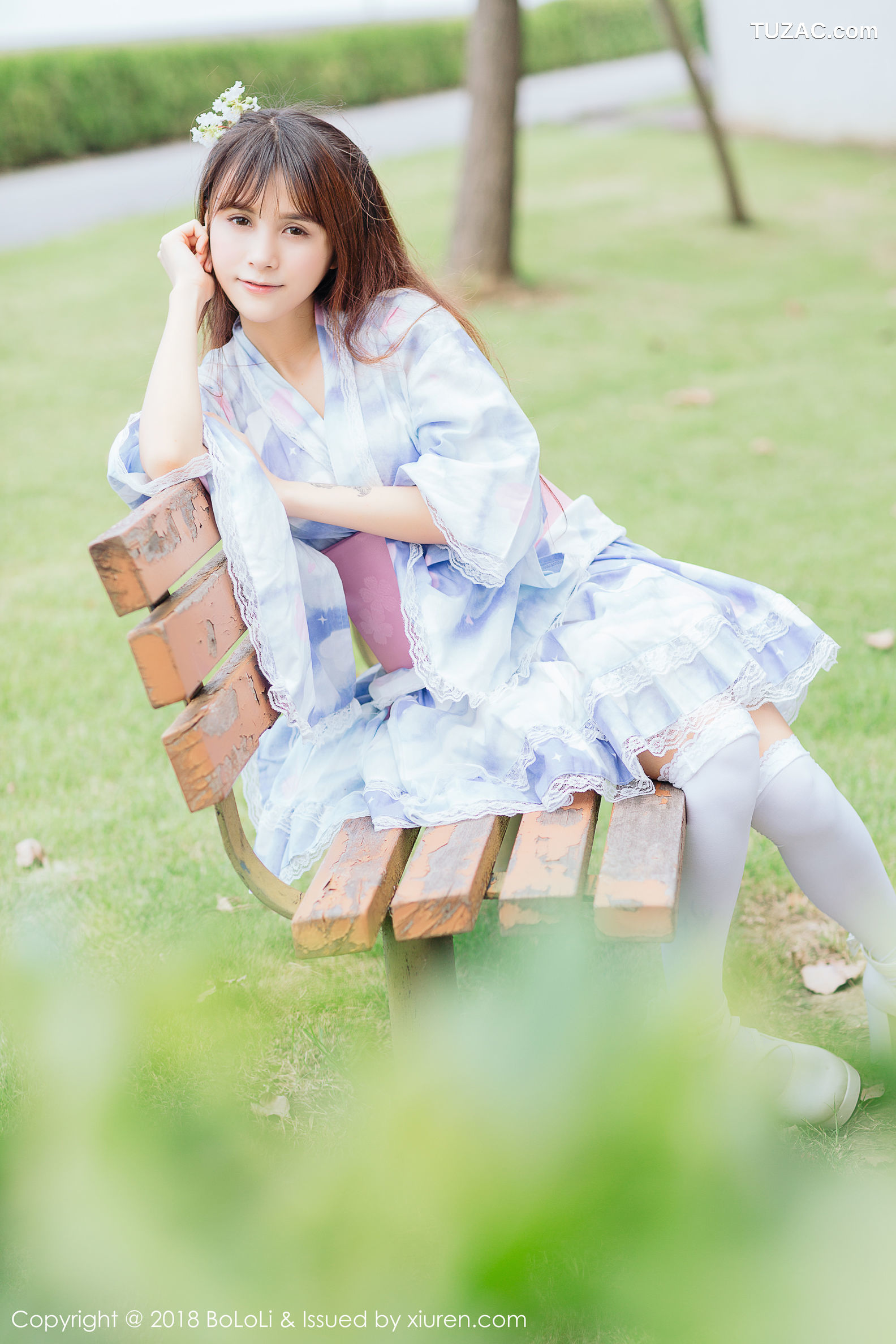BoLoli波萝社-Vol.118-夏美酱-和服绿树公园