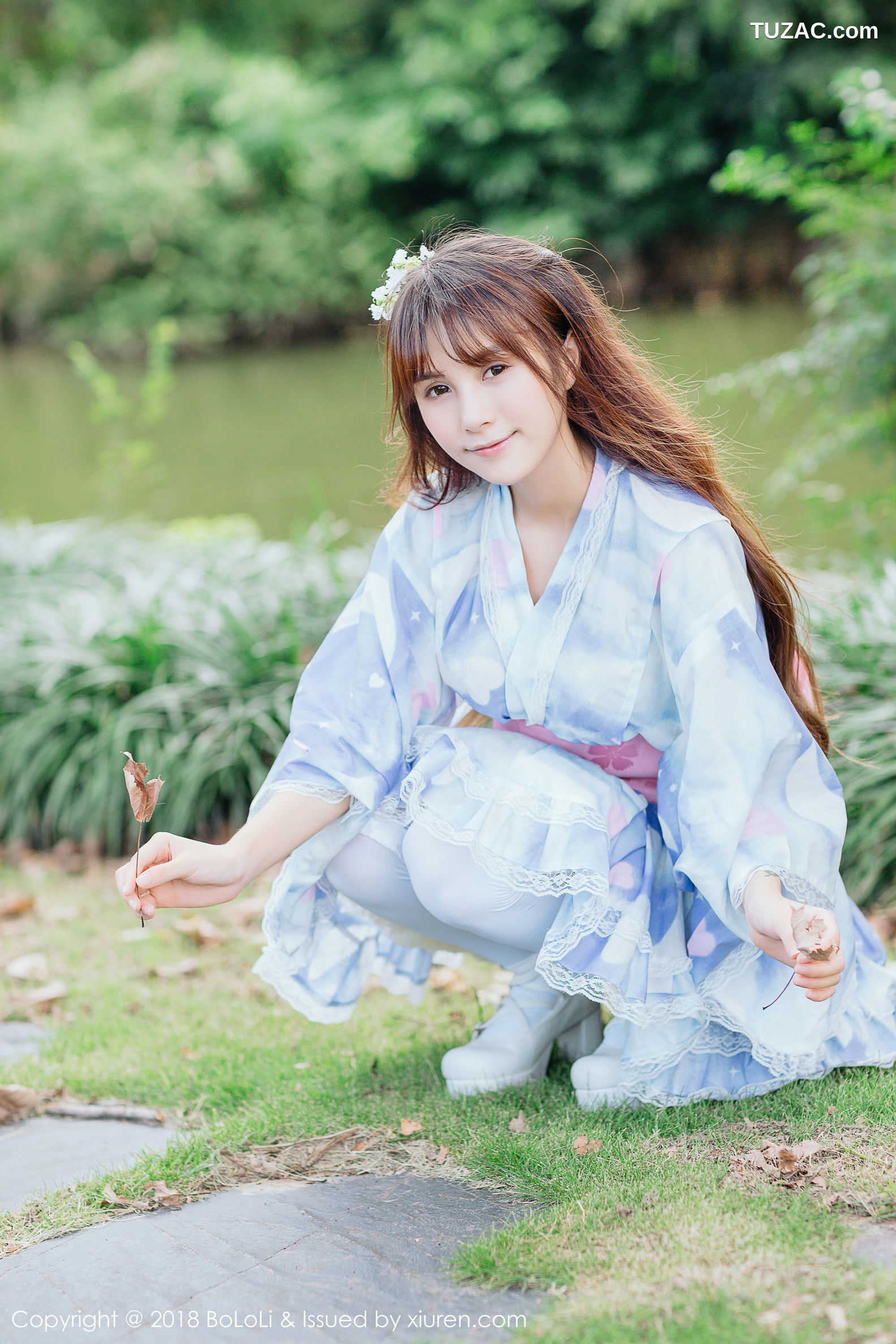 BoLoli波萝社-Vol.118-夏美酱-和服绿树公园