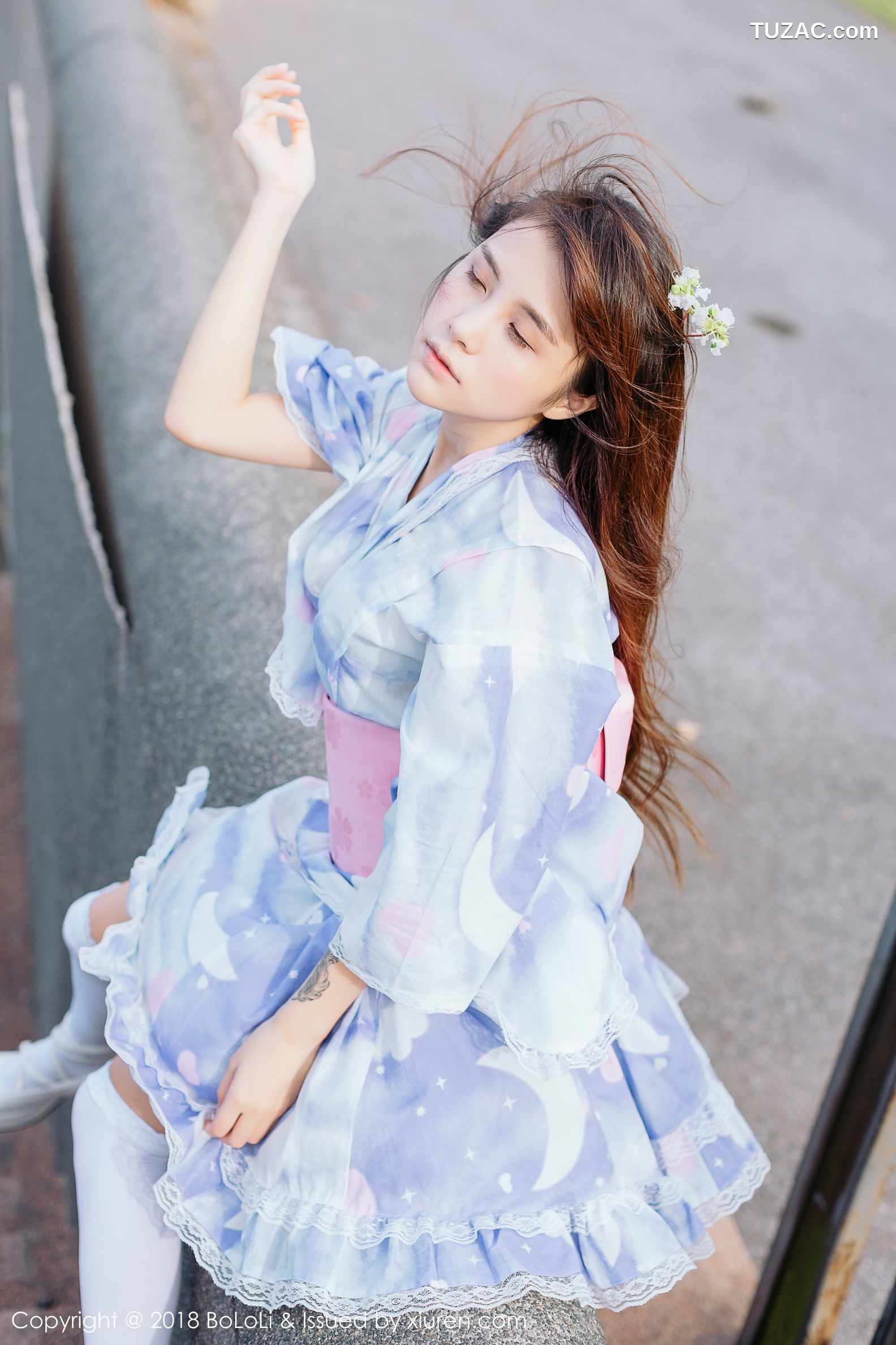 BoLoli波萝社-Vol.118-夏美酱-和服绿树公园