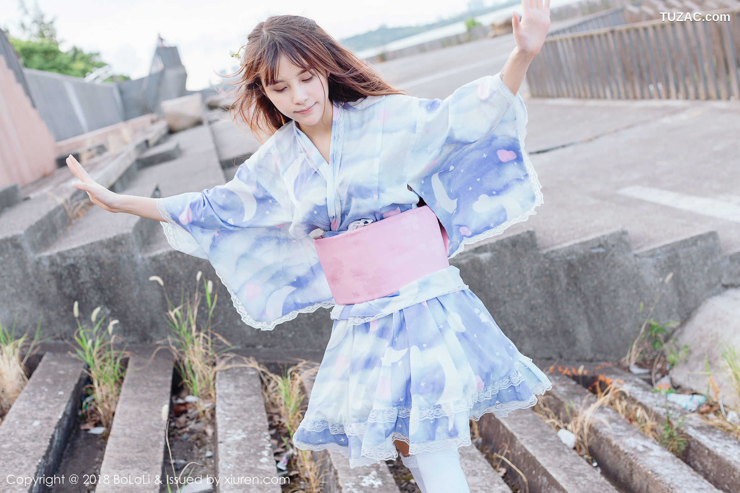 BoLoli波萝社-Vol.118-夏美酱-和服绿树公园