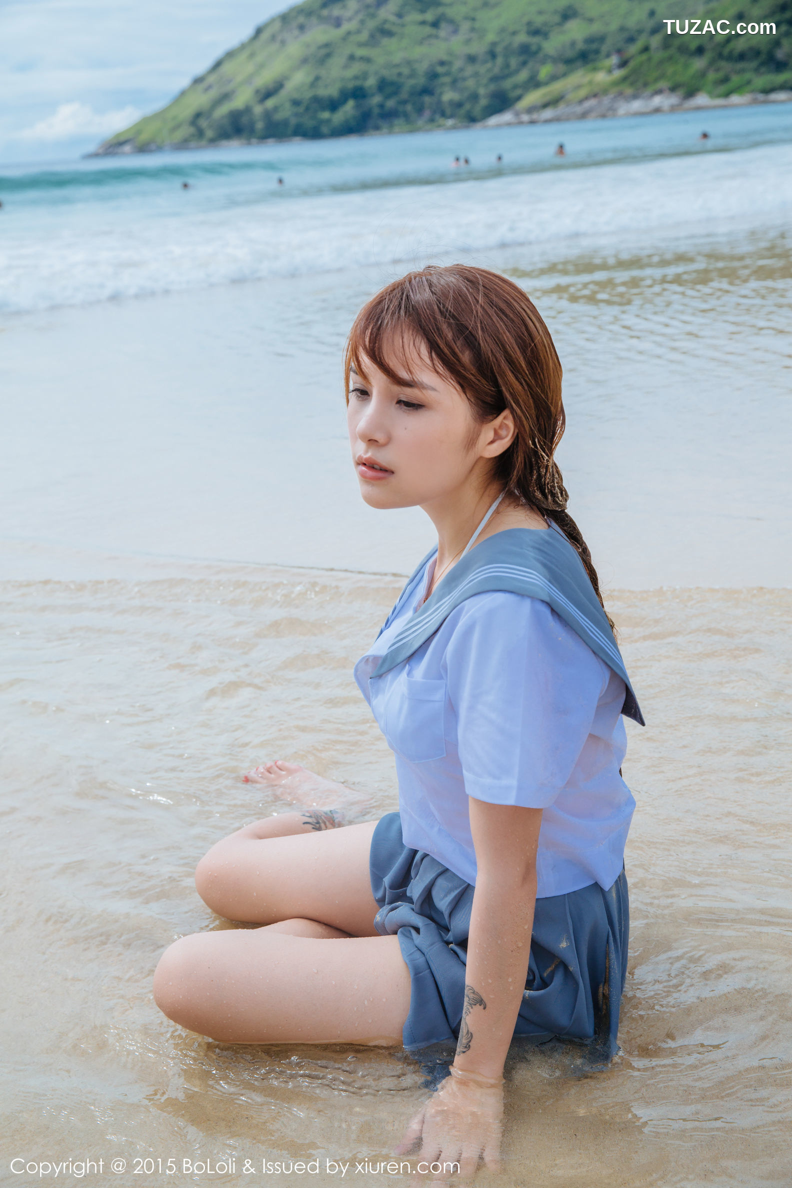 BoLoli波萝社-vol.077-夏美酱-普吉岛旅拍性感厨娘-海边水手装