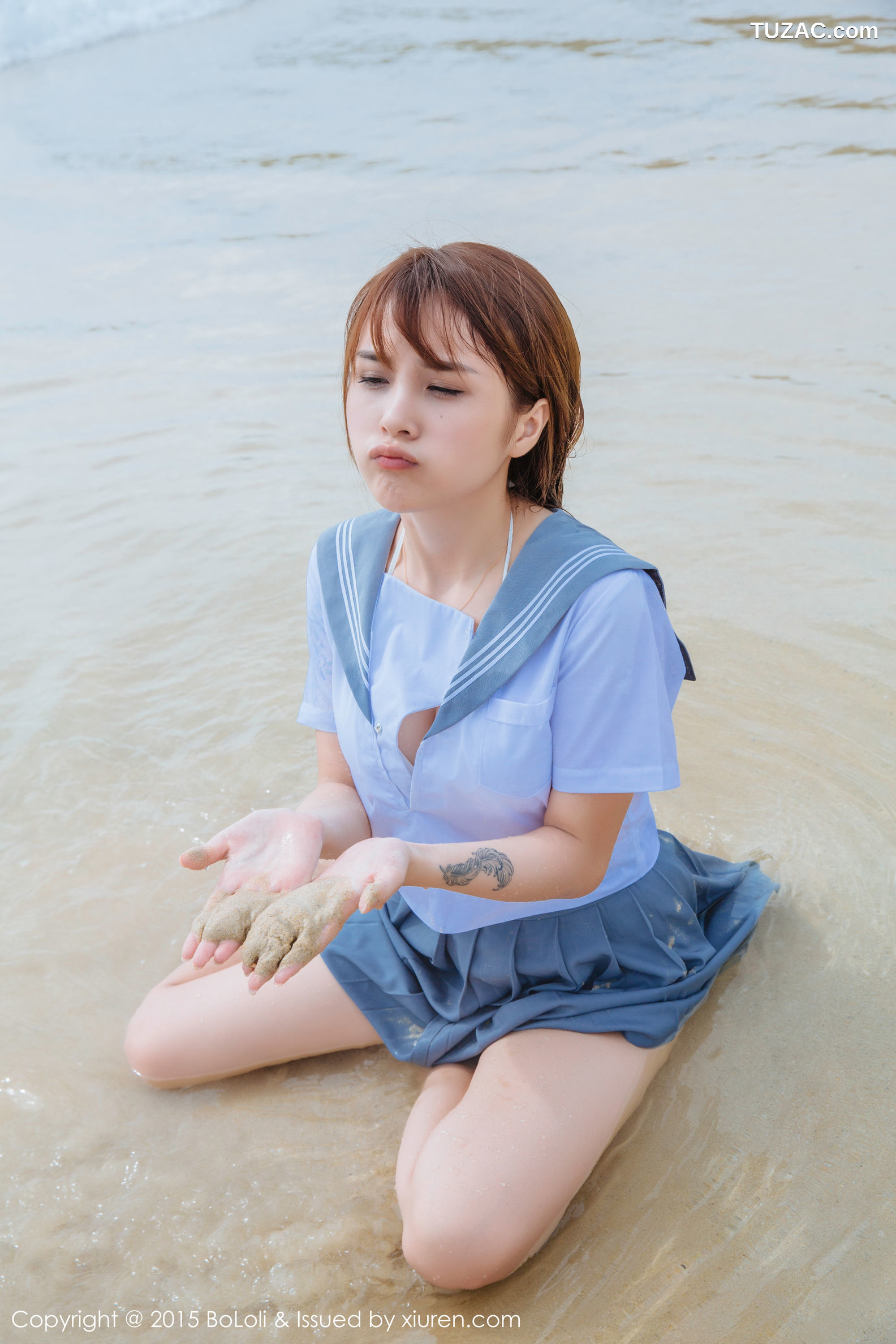 BoLoli波萝社-vol.077-夏美酱-普吉岛旅拍性感厨娘-海边水手装