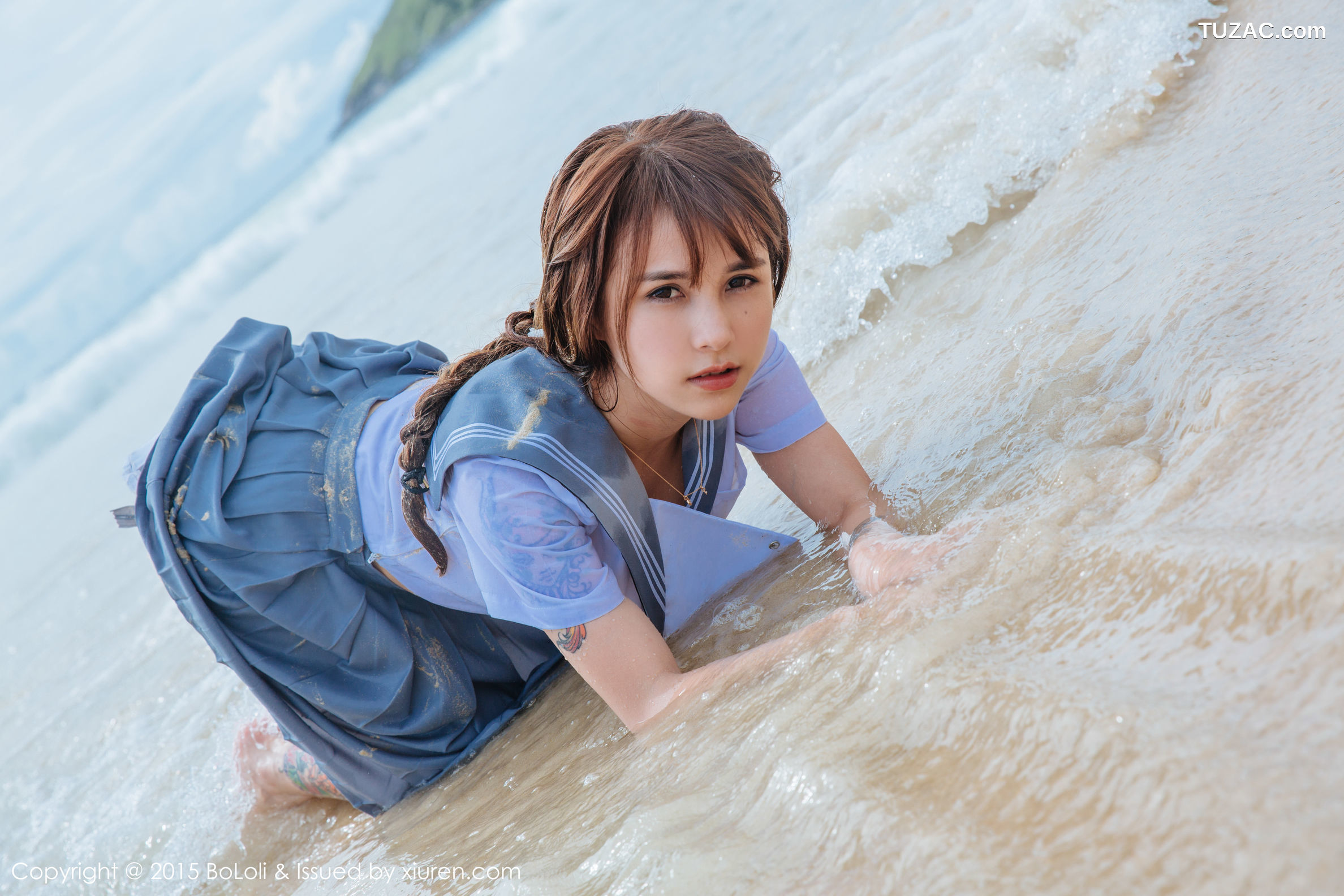 BoLoli波萝社-vol.077-夏美酱-普吉岛旅拍性感厨娘-海边水手装