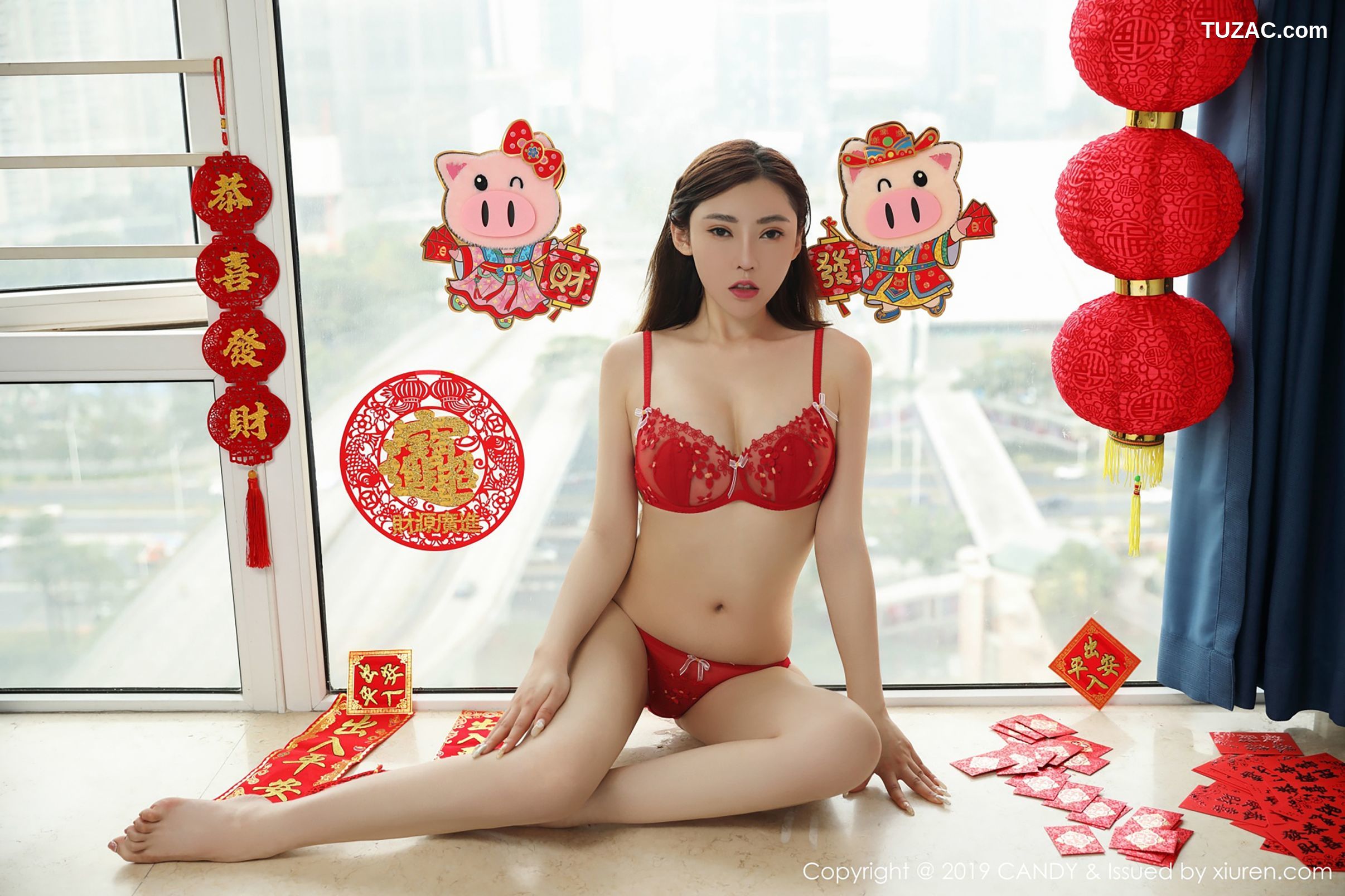 Candy网红馆-070-萌汉药Baby很酷-《春节喜庆不失性感内衣》-2019.02.11