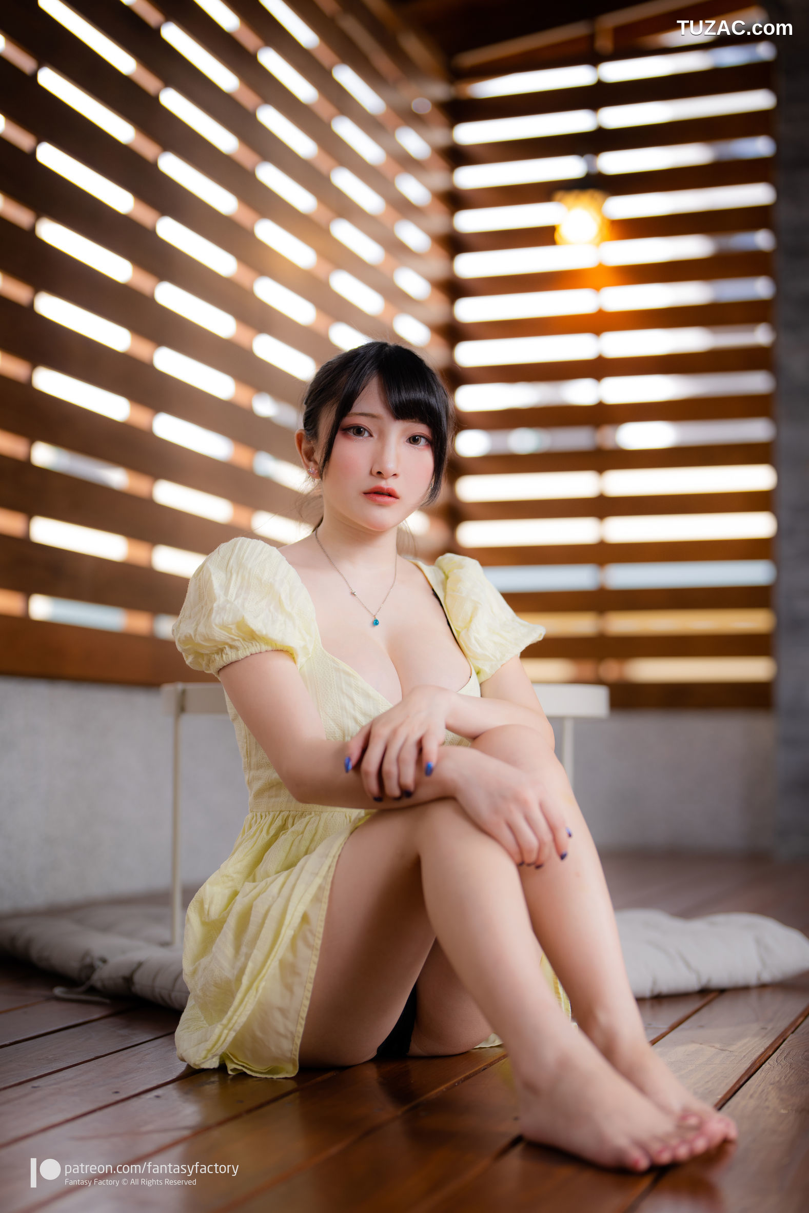 Fantasy-Factory-小丁Ding-黄裙黑蕾丝内衣-Yellow-dress-black-underwear-2022.05