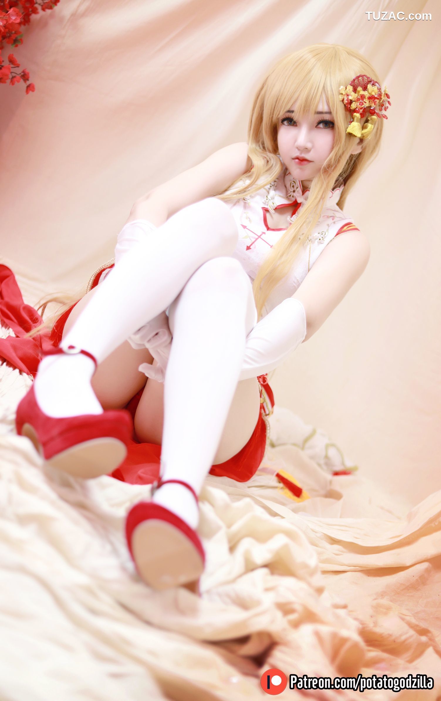 Potato-Godzilla-Asuna-Yuuki-旗袍