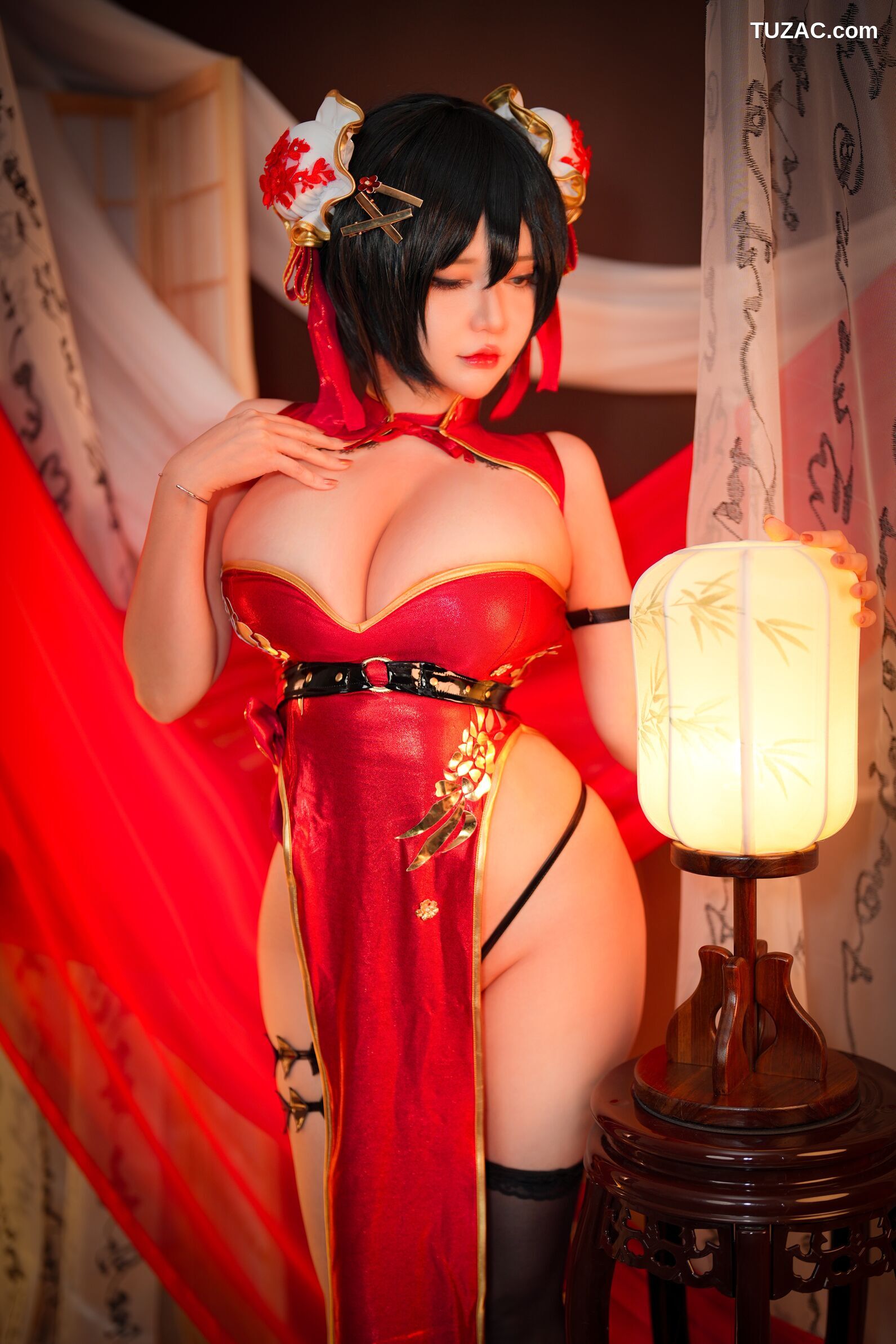 Potato-Godzilla-Cheongsam-红色旗袍