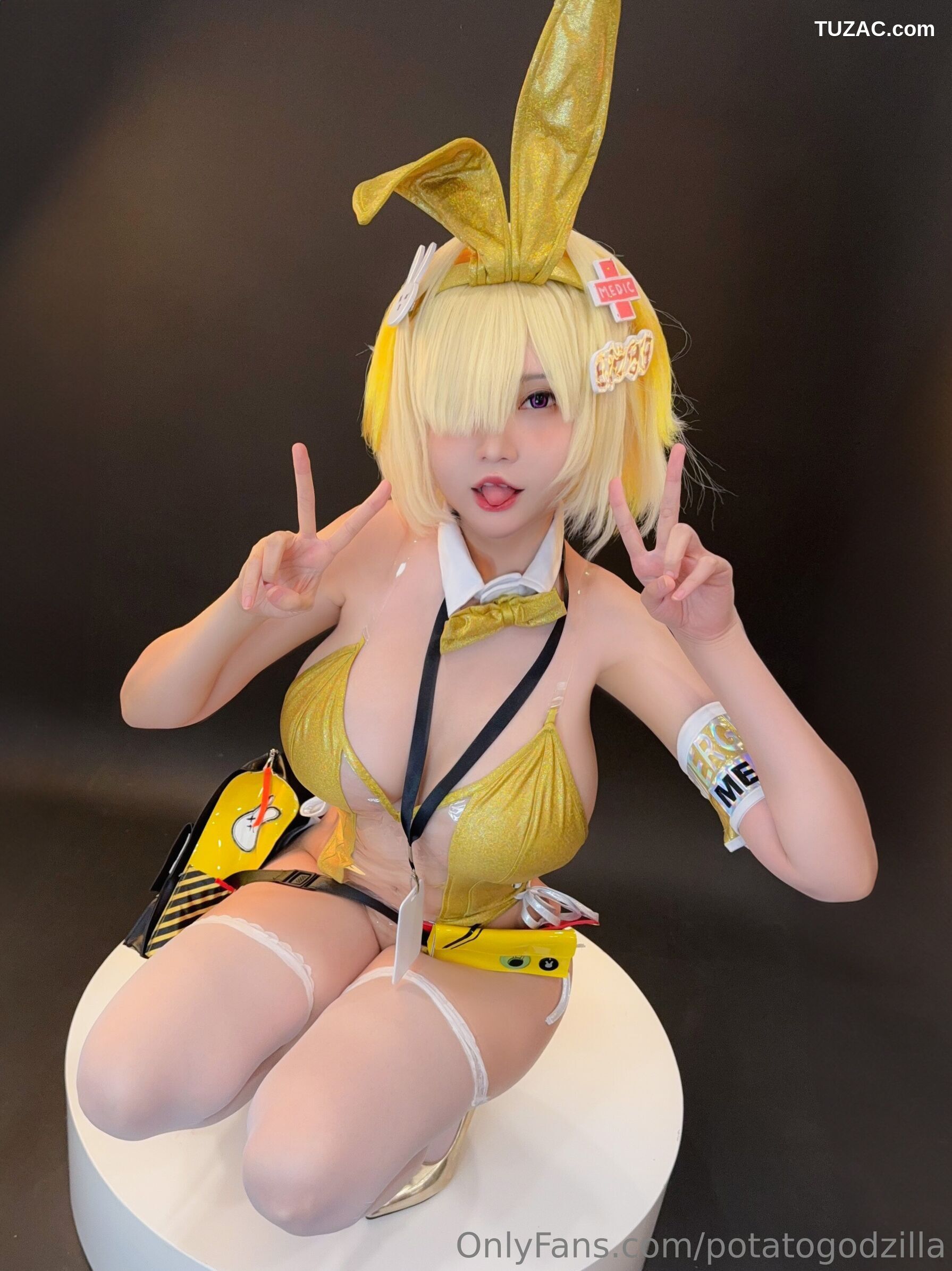 Potato-Godzilla-Elegg-Bunny-Suit-胜利女神-妮姬-兔女郎装