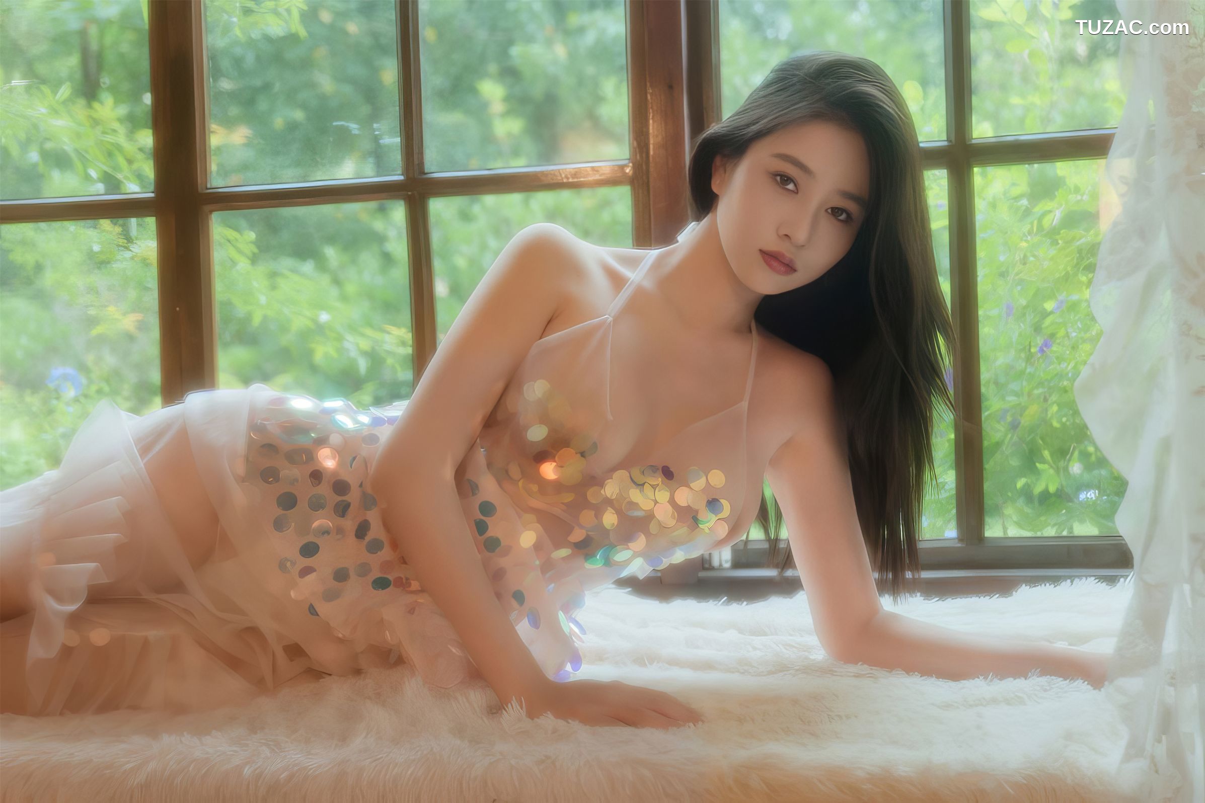 年年-亮片透明礼服