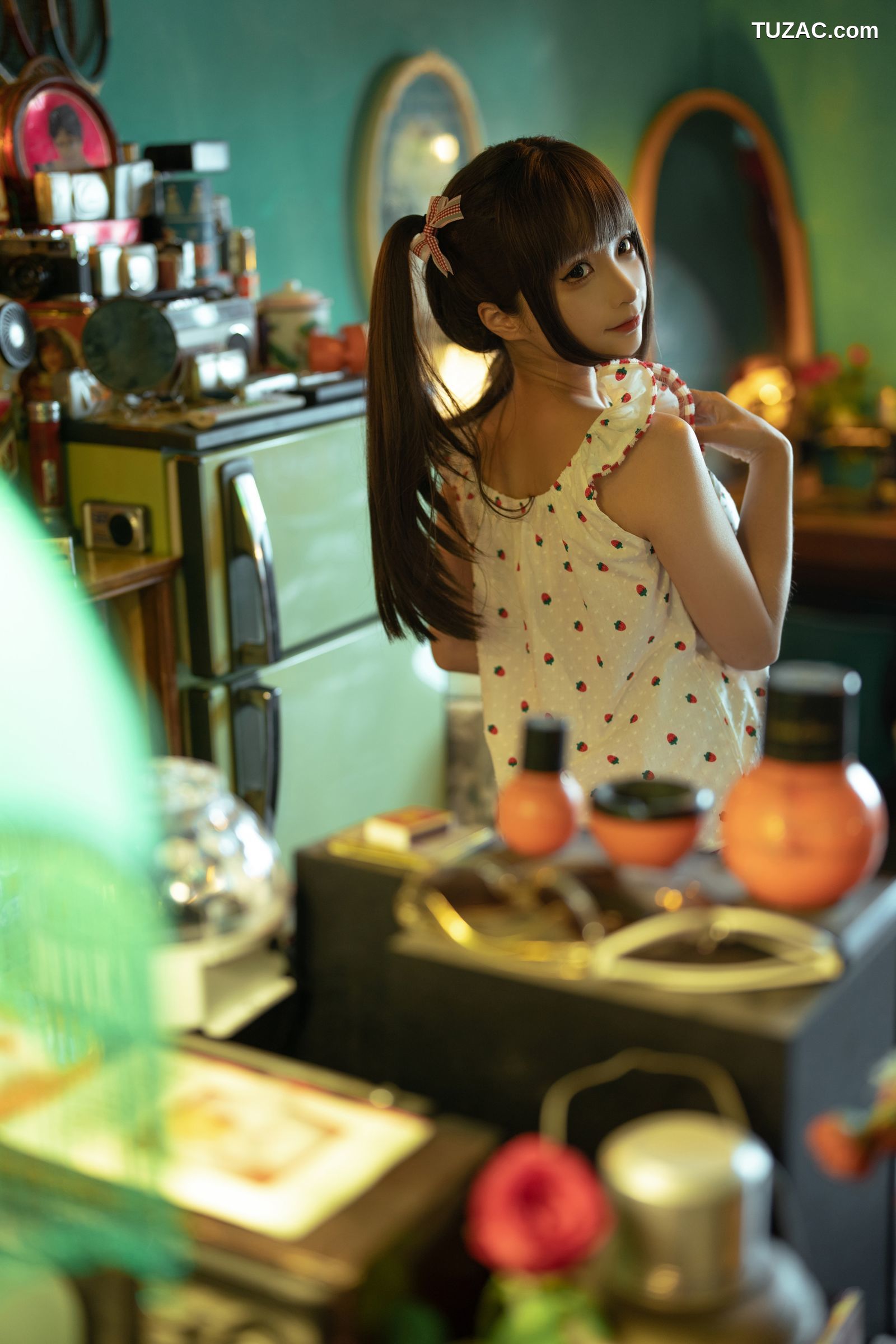蠢沫沫-红格子-Strawberry-Shirt