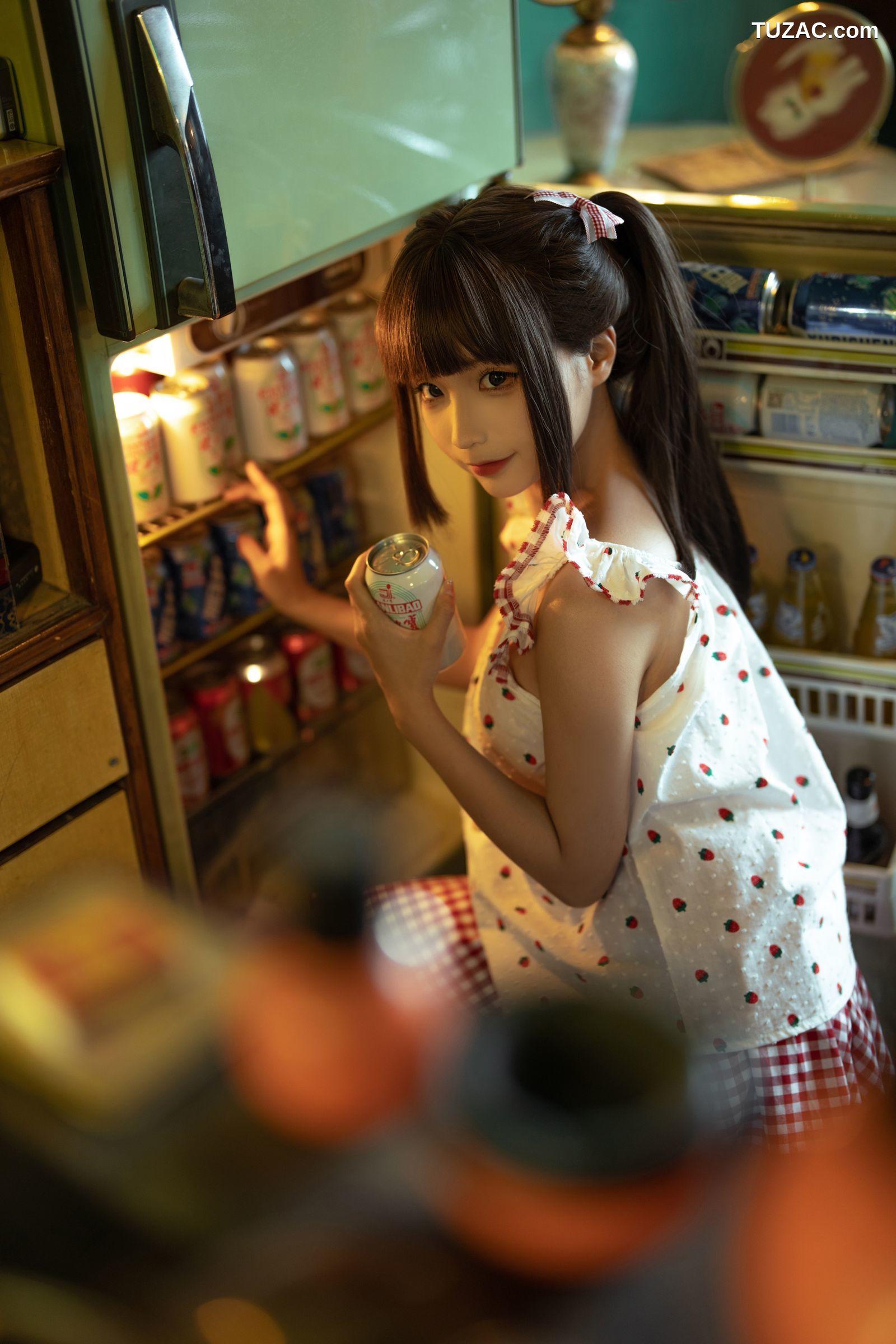 蠢沫沫-红格子-Strawberry-Shirt