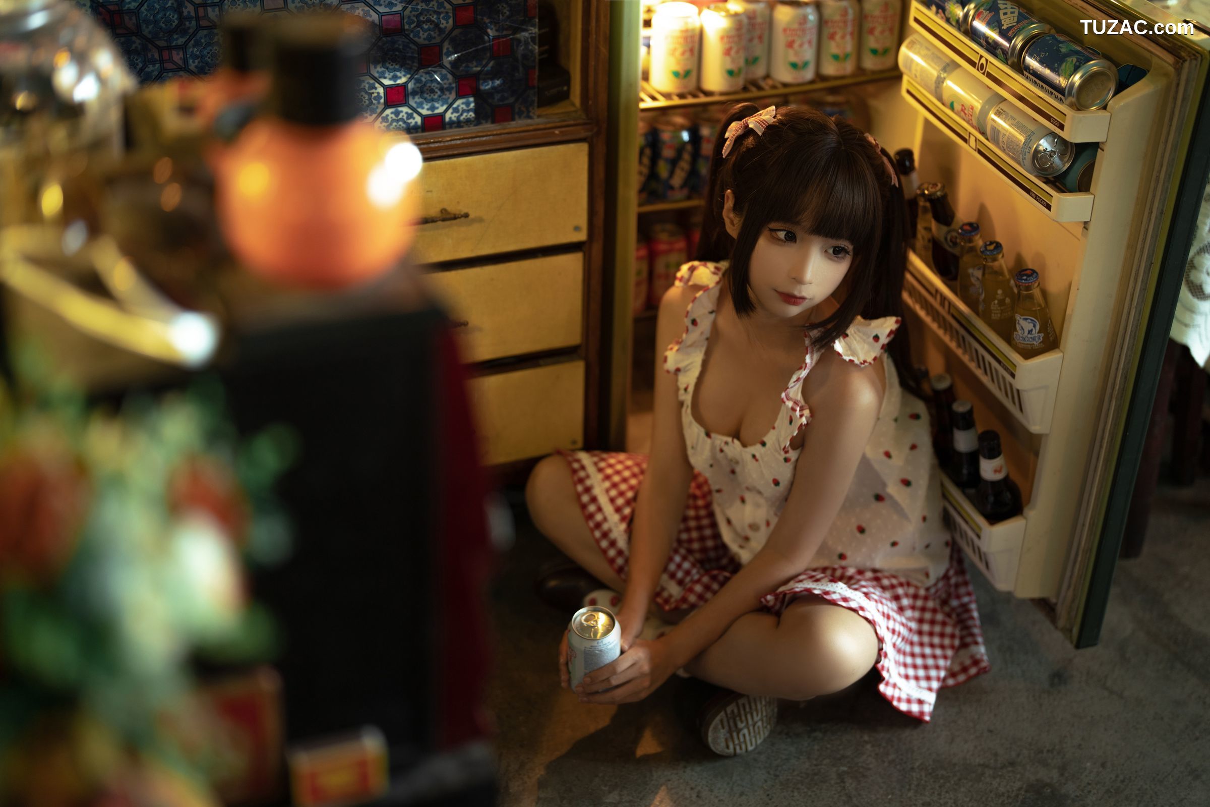 蠢沫沫-红格子-Strawberry-Shirt