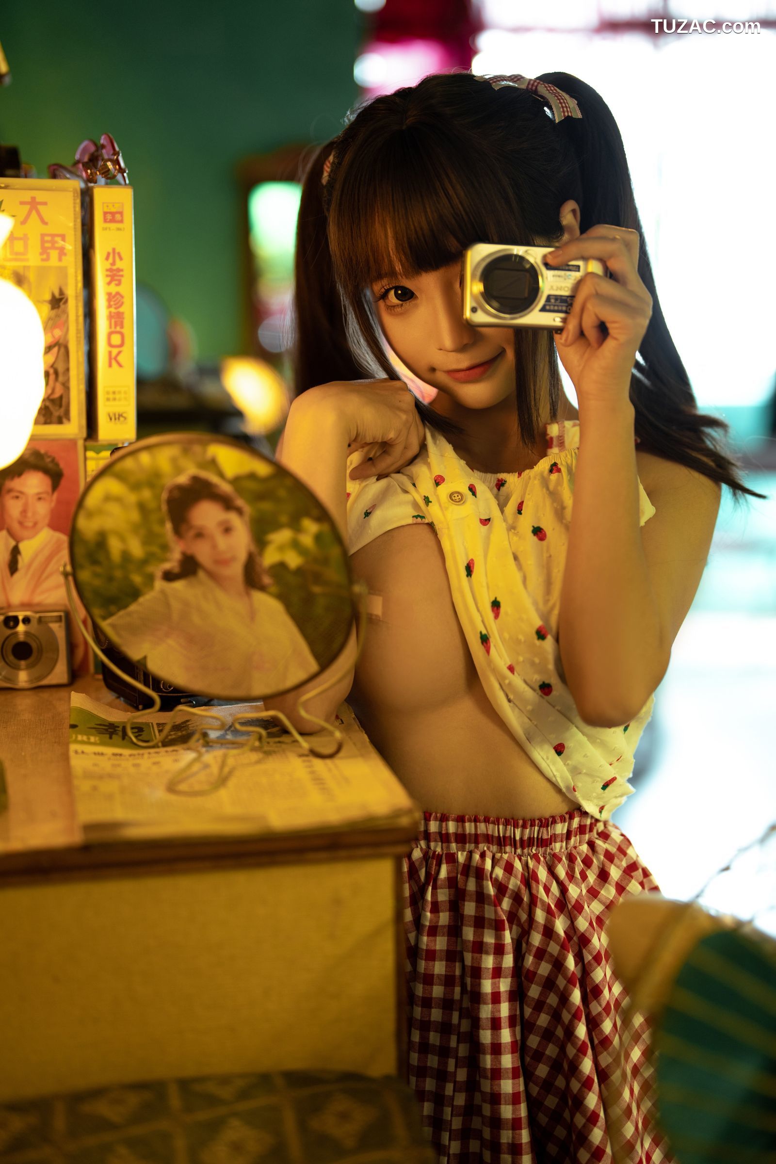 蠢沫沫-红格子-Strawberry-Shirt