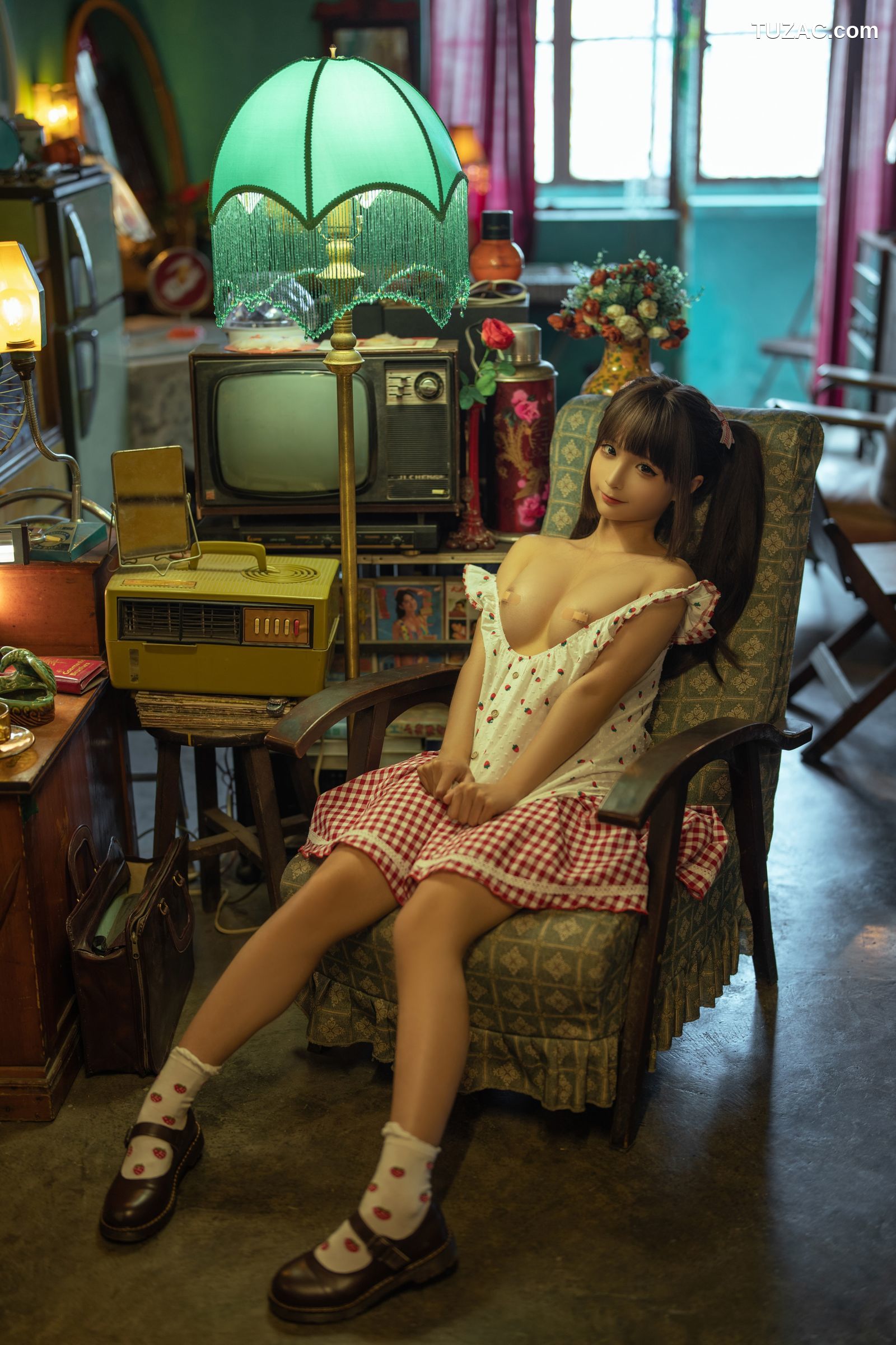 蠢沫沫-红格子-Strawberry-Shirt