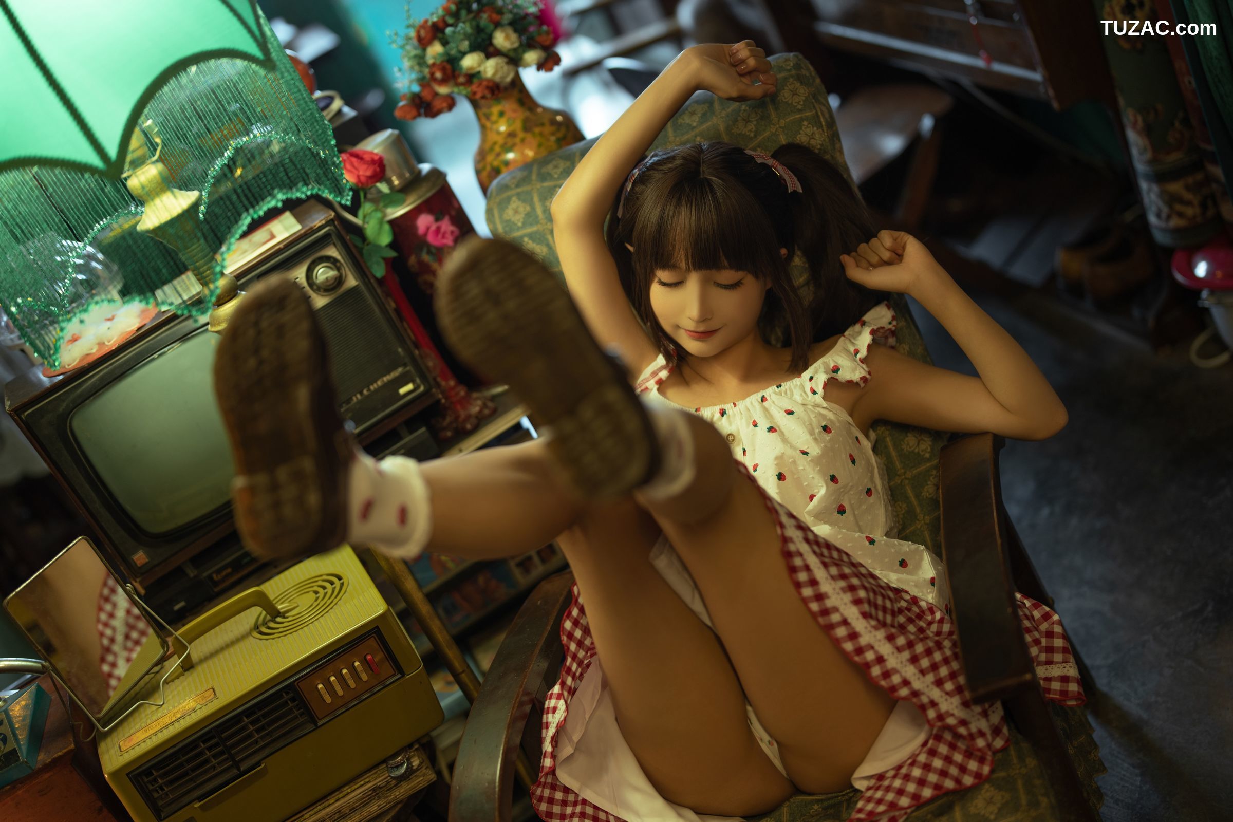 蠢沫沫-红格子-Strawberry-Shirt