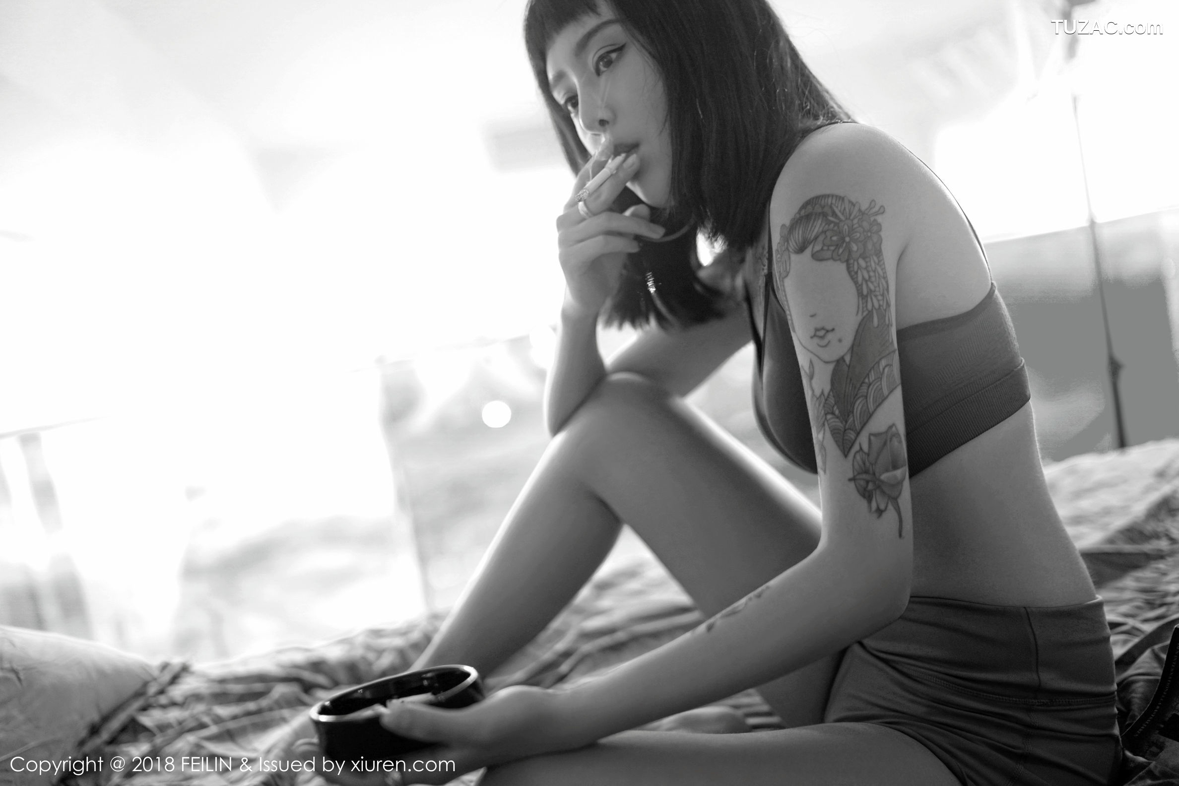 FeiLin嗲囡囡-129-赵艺璇-《香烟-纹身-黑白风格照片》-2018.03.29