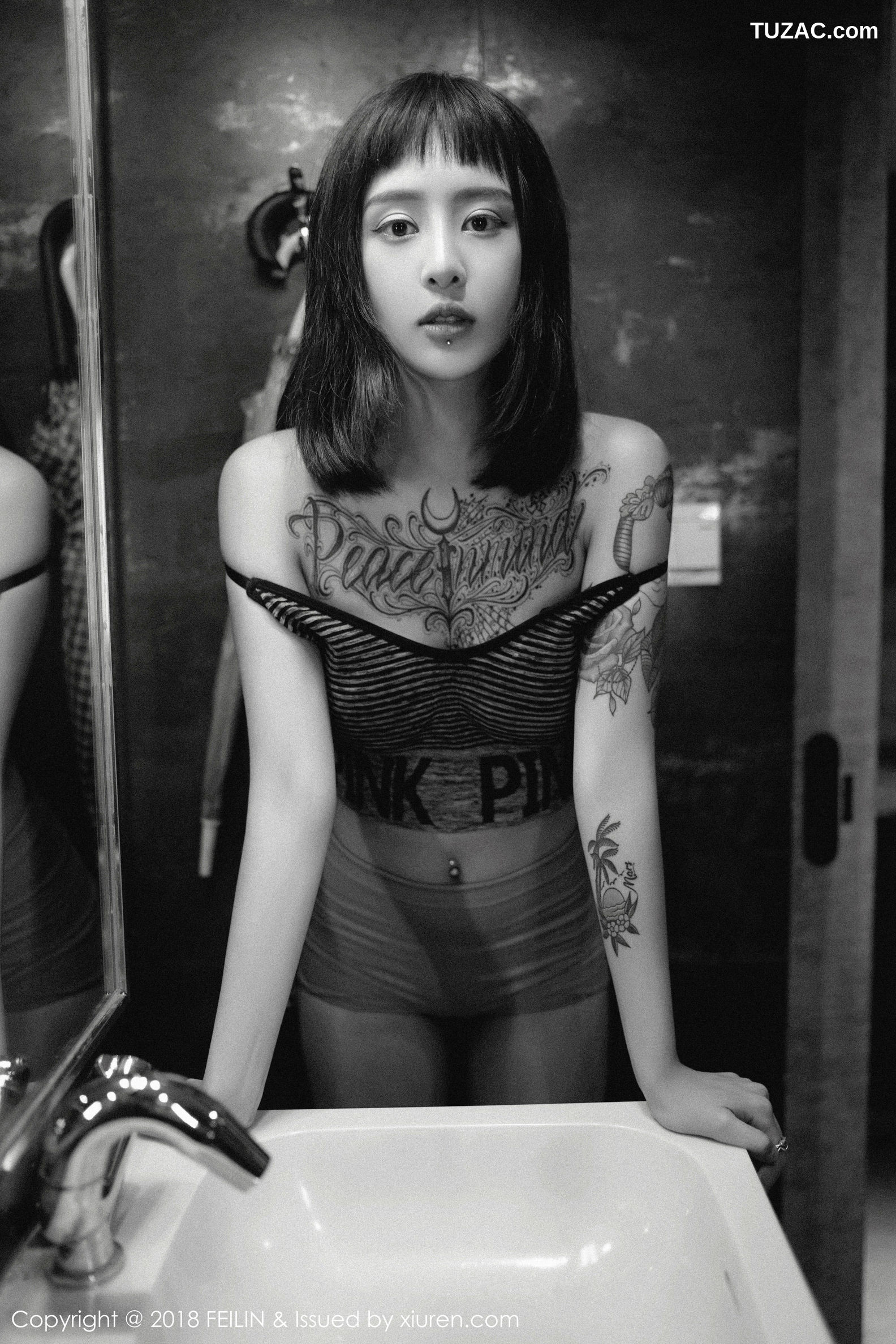 FeiLin嗲囡囡-129-赵艺璇-《香烟-纹身-黑白风格照片》-2018.03.29
