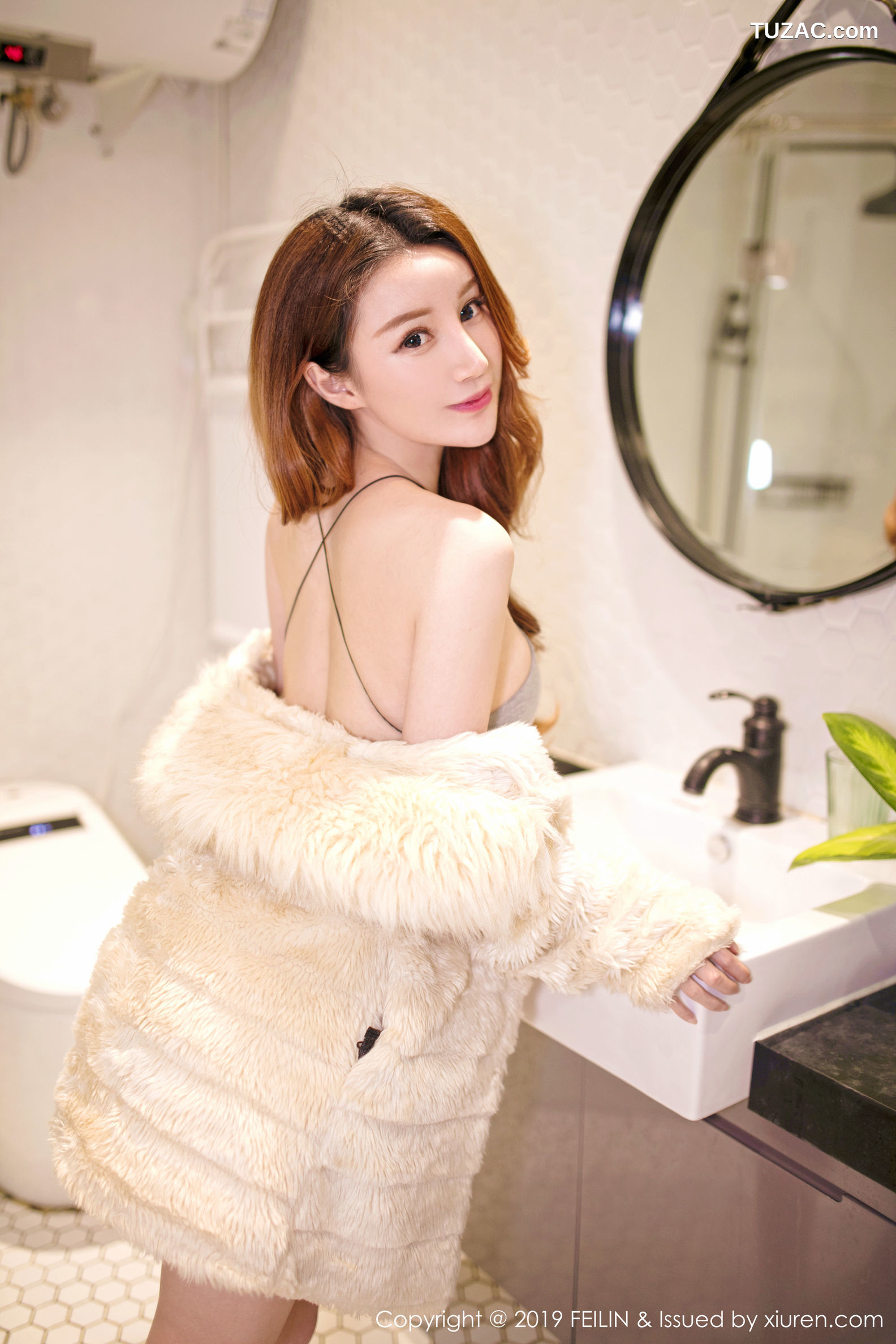 FeiLin嗲囡囡-183-陈媚儿-白色蕾丝内衣-2019.03.19