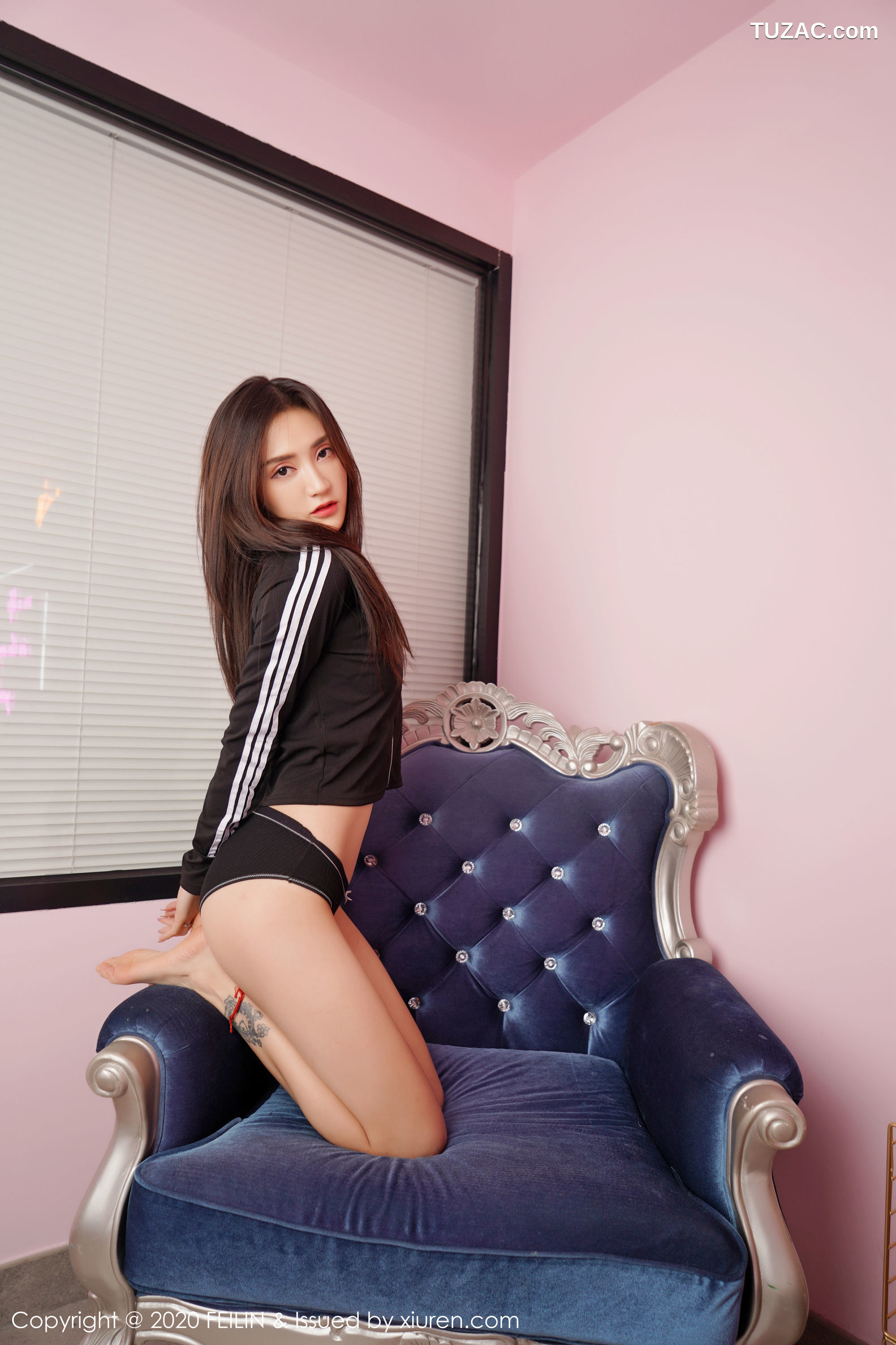 FeiLin嗲囡囡-228-刀妹-双马尾牛仔短裤-2020.03.09