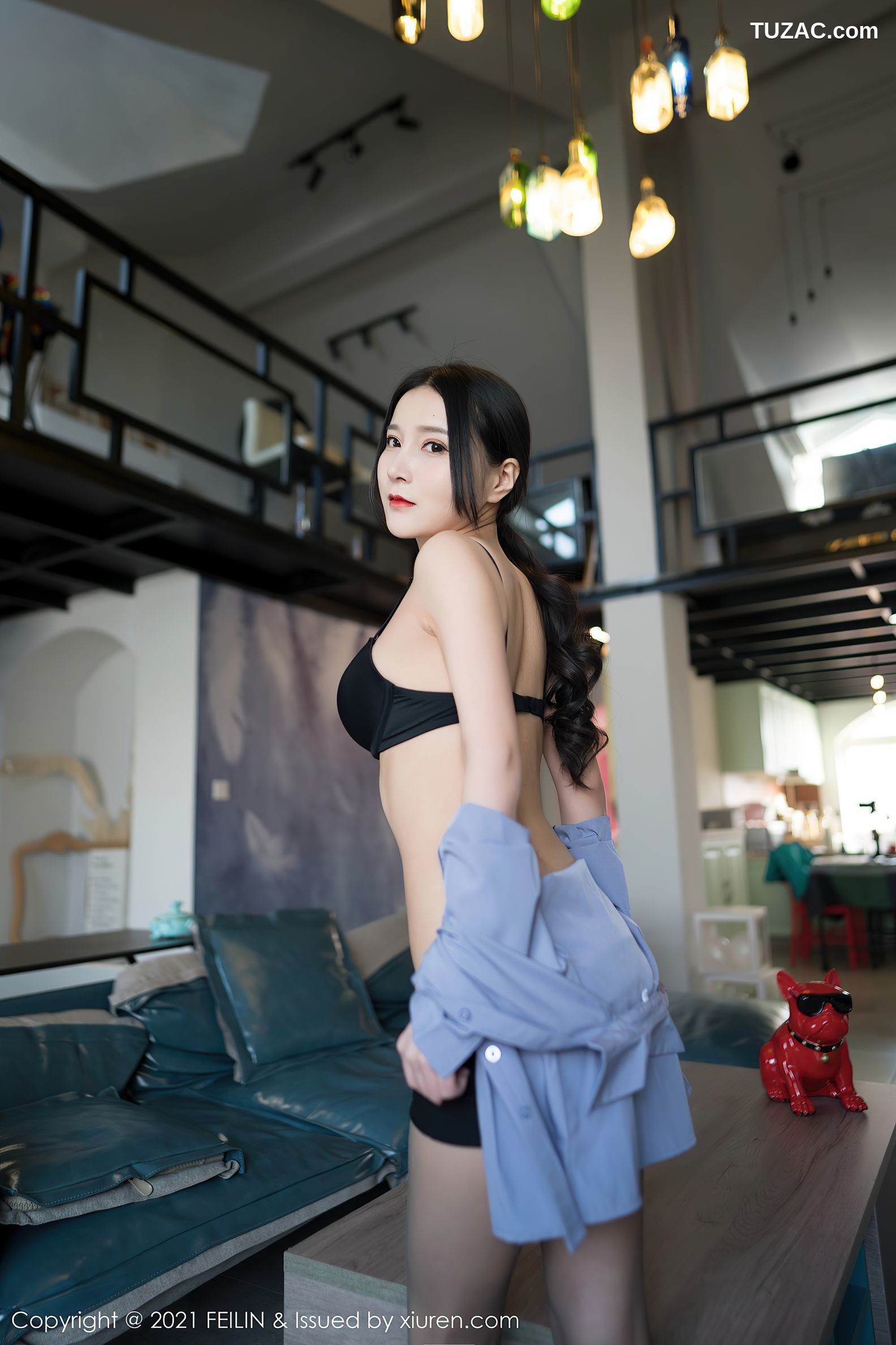 FeiLin嗲囡囡-369-林煊煊-职场秘书OL制服黑色内衣-2021.01.19
