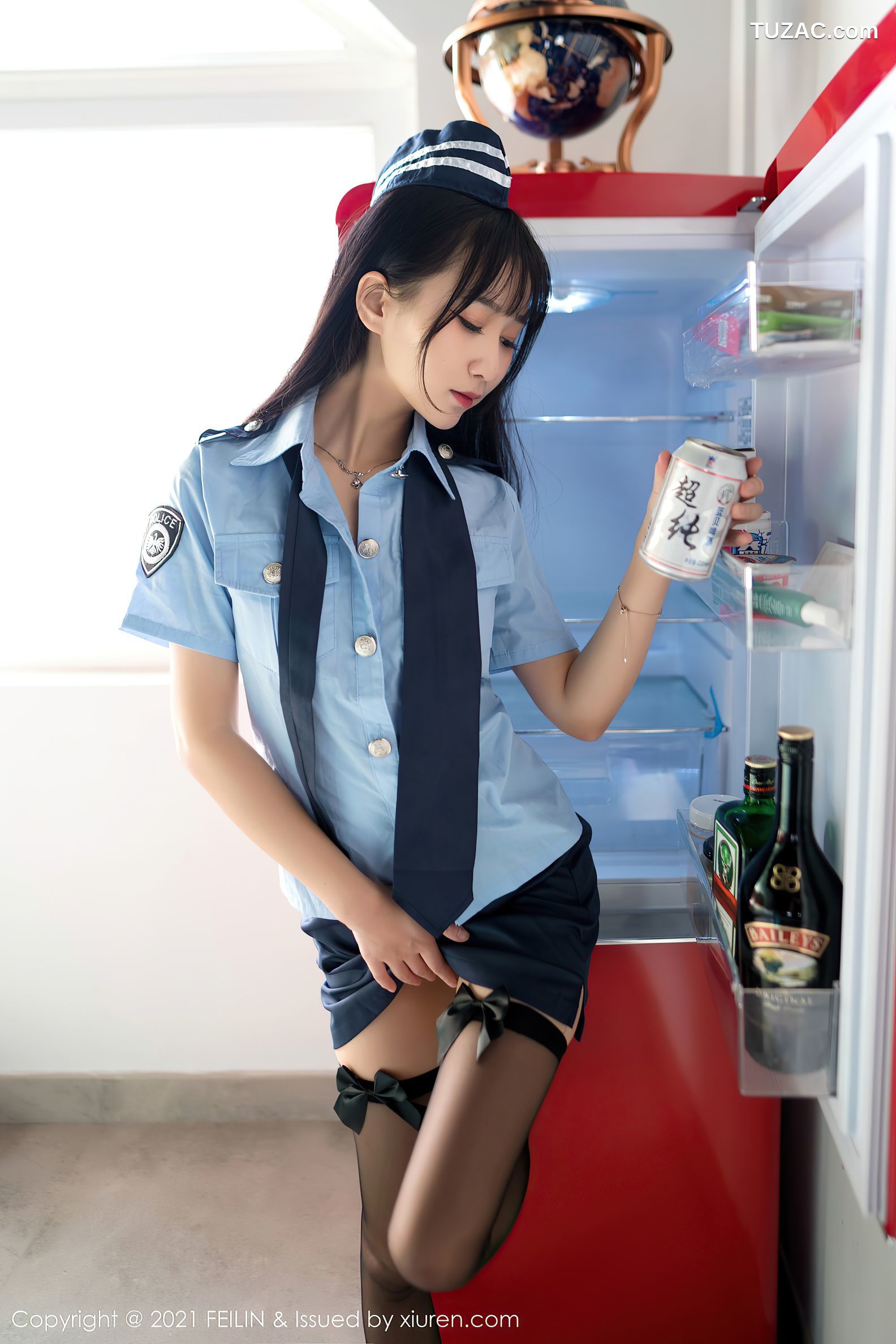 FeiLin嗲囡囡-417-小果冻儿-制服黑丝裤袜情趣兔耳装-2021.10.28