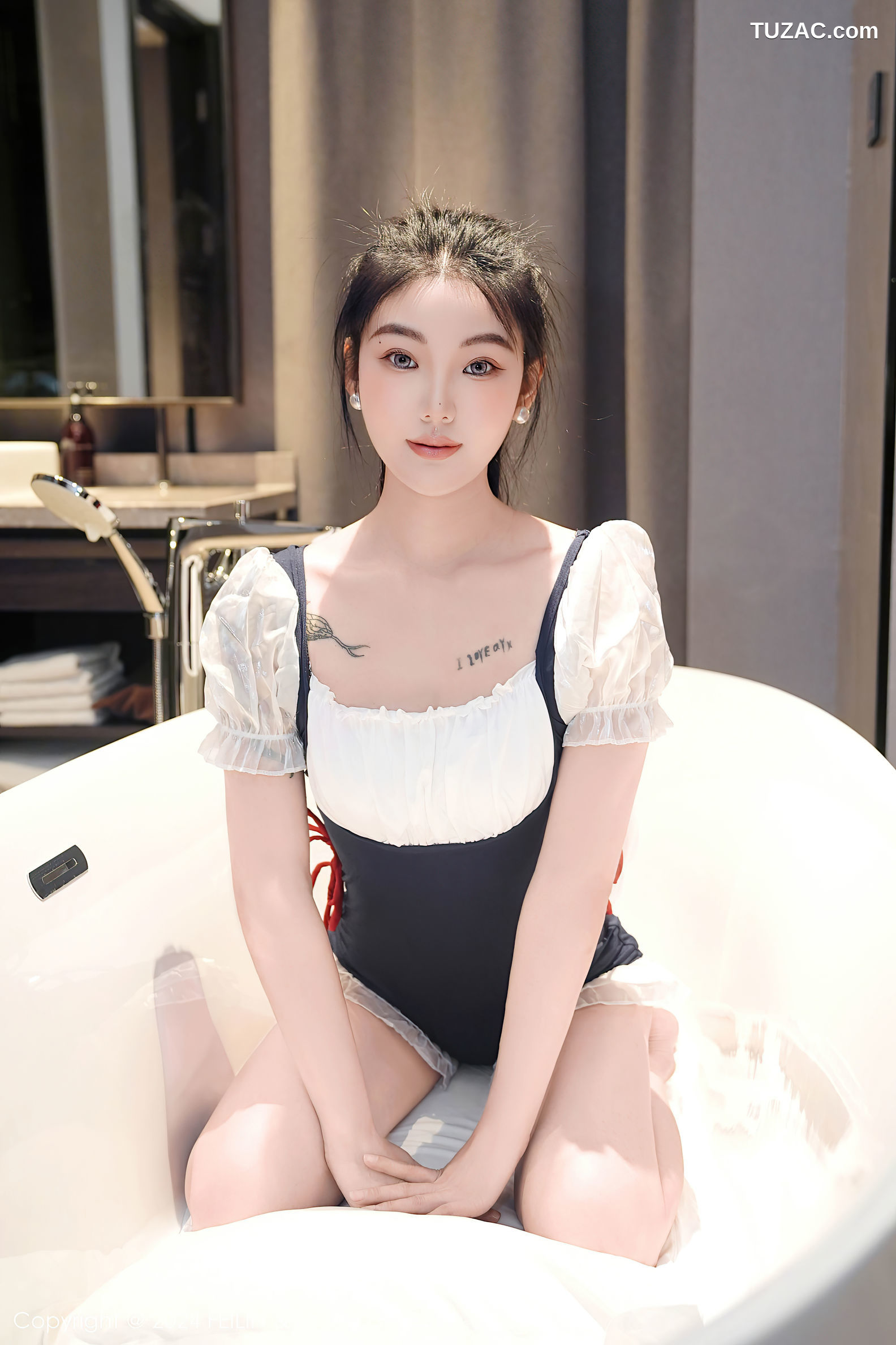 FeiLin嗲囡囡-491-希恬儿-黑白女仆装浴室爆乳-2024.12.02