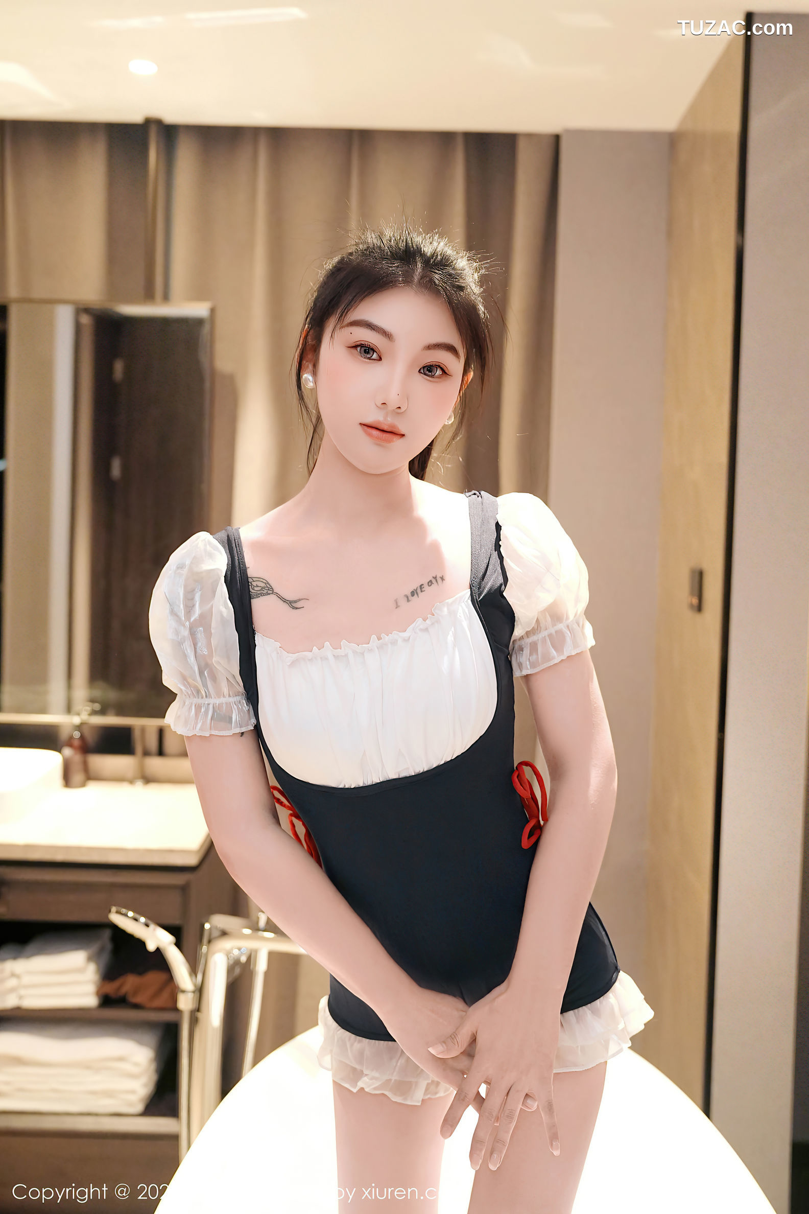 FeiLin嗲囡囡-491-希恬儿-黑白女仆装浴室爆乳-2024.12.02