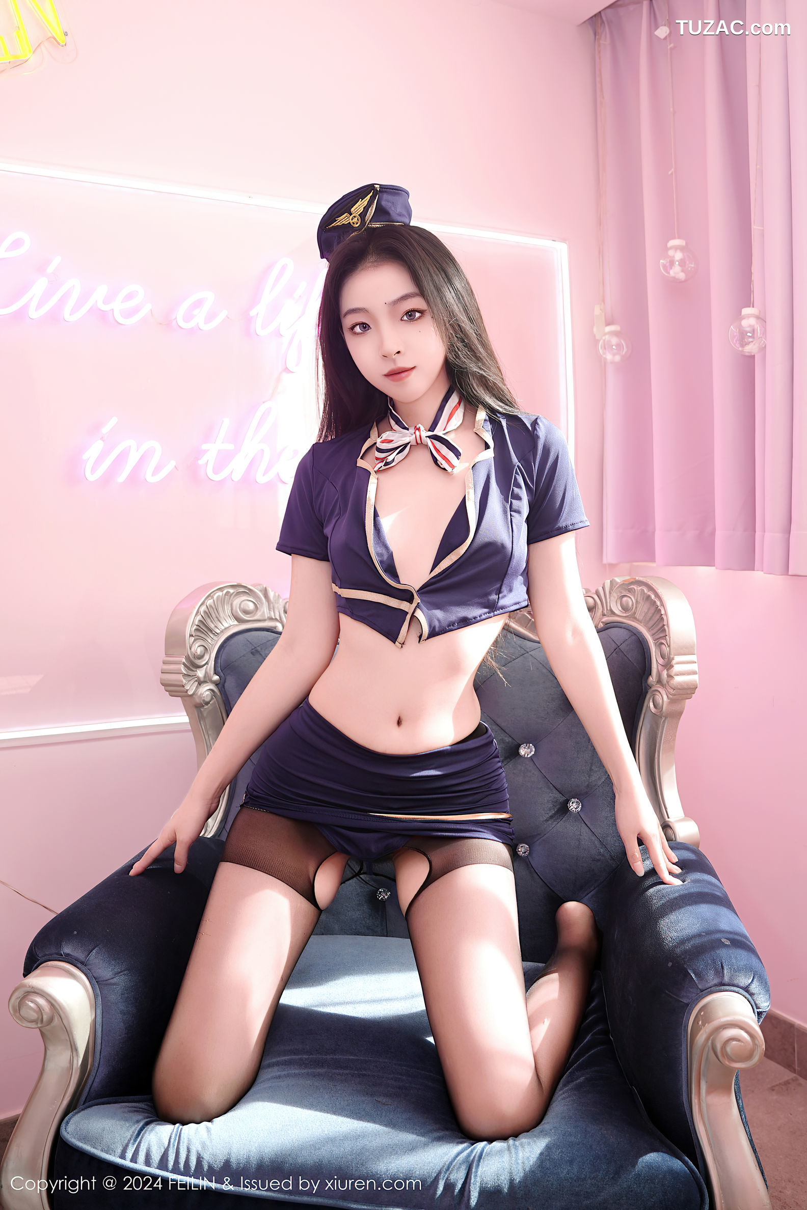 FeiLin嗲囡囡-494-芝樱-空姐黑丝情趣-2024.12.19