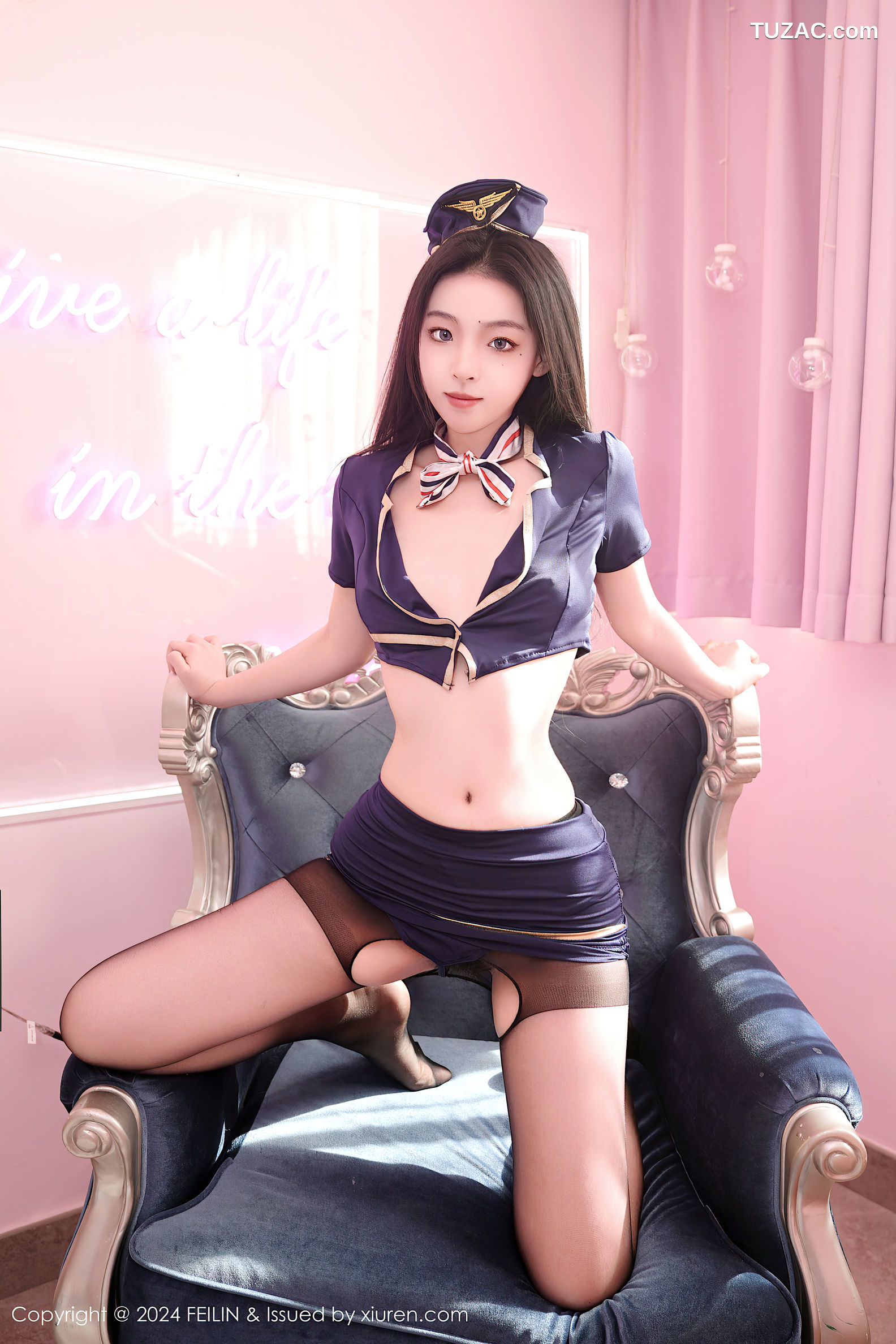 FeiLin嗲囡囡-494-芝樱-空姐黑丝情趣-2024.12.19