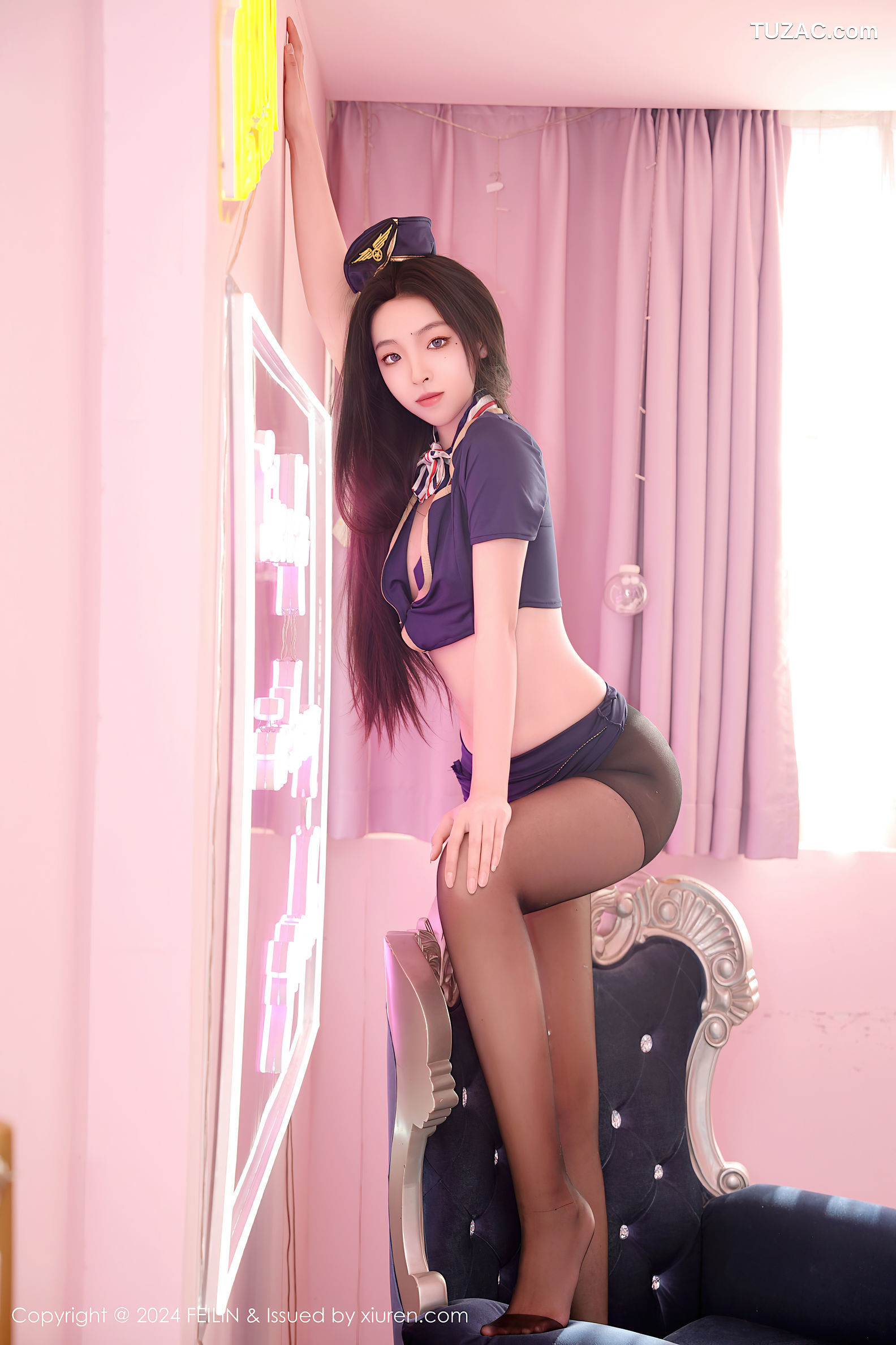 FeiLin嗲囡囡-494-芝樱-空姐黑丝情趣-2024.12.19
