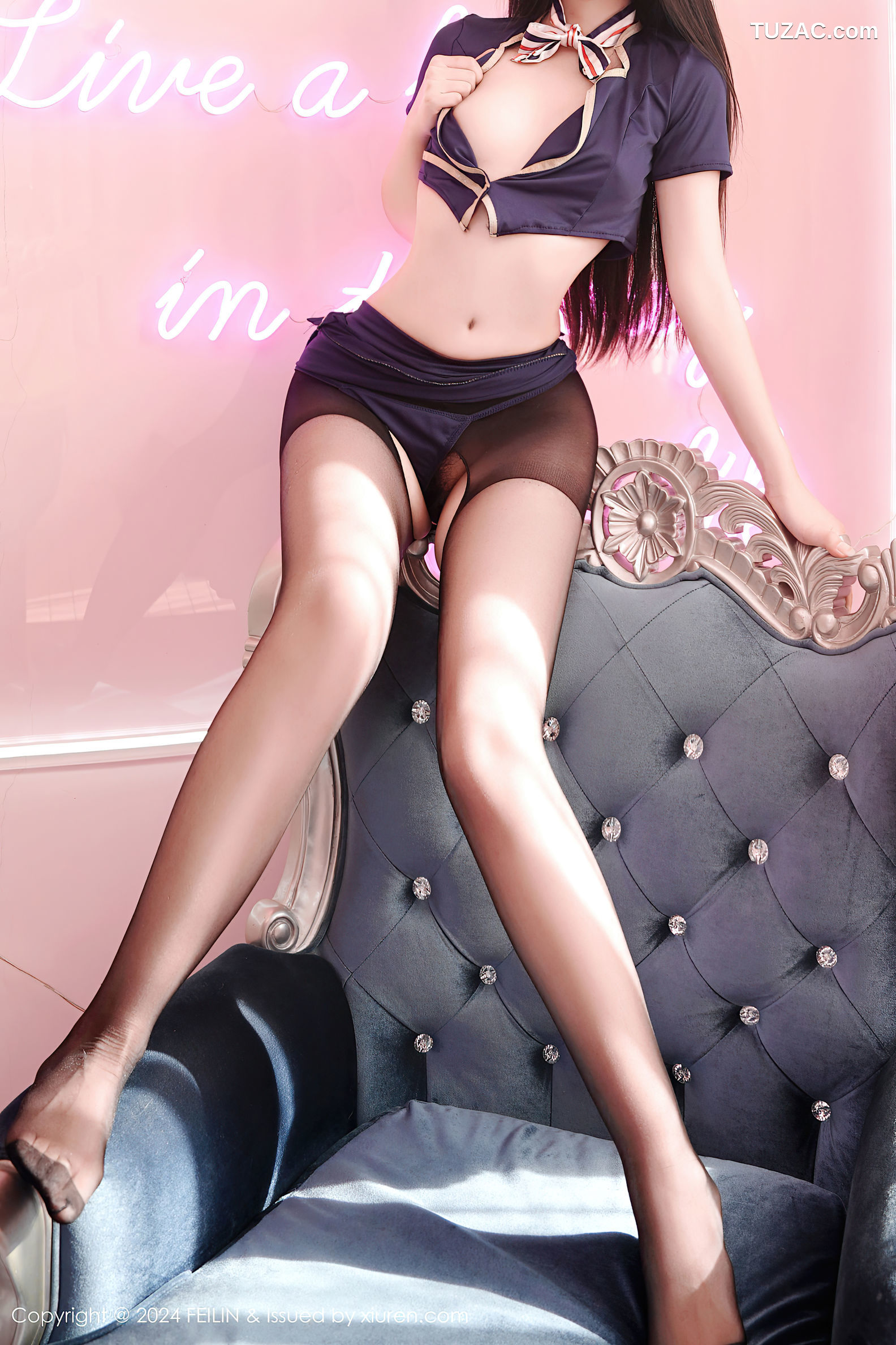 FeiLin嗲囡囡-494-芝樱-空姐黑丝情趣-2024.12.19