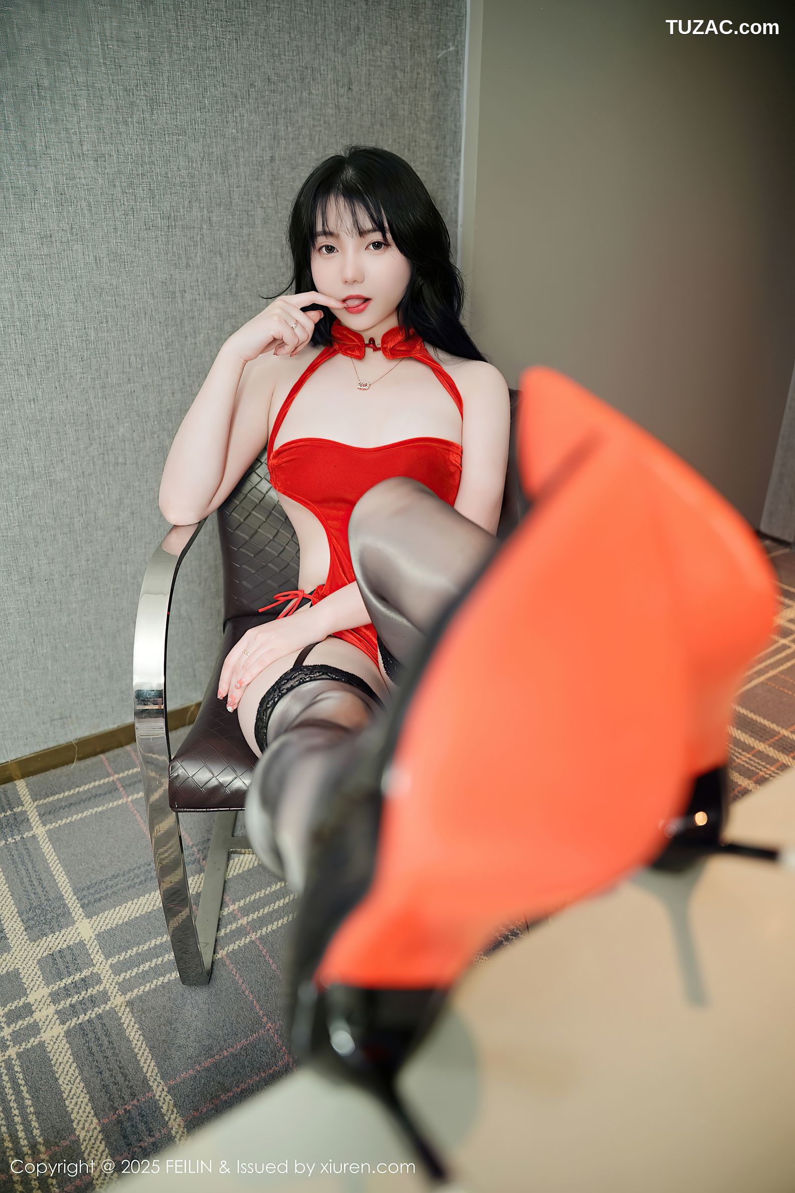 FeiLin嗲囡囡-505-软情-红裙黑丝-2025.03.14
