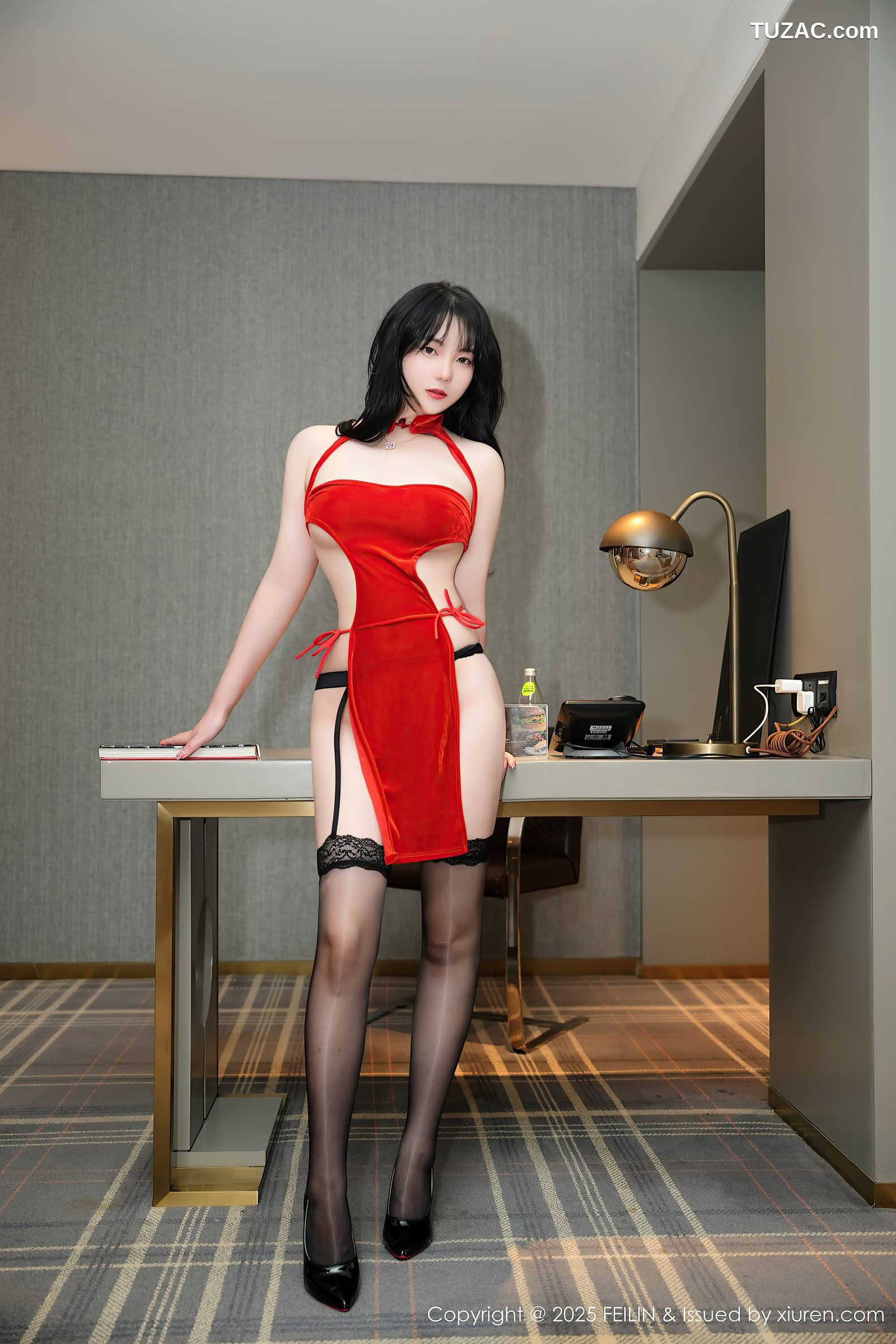 FeiLin嗲囡囡-505-软情-红裙黑丝-2025.03.14