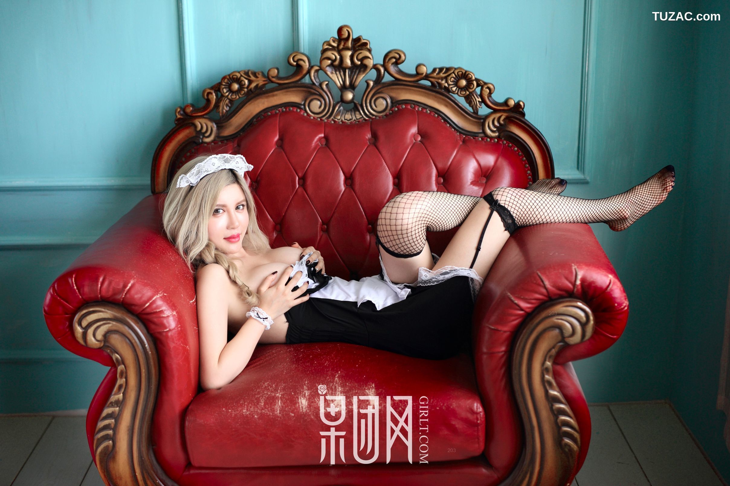 GIRLT果团网-001-张琳熙-发碧眼混血-校服护士欲遮还休