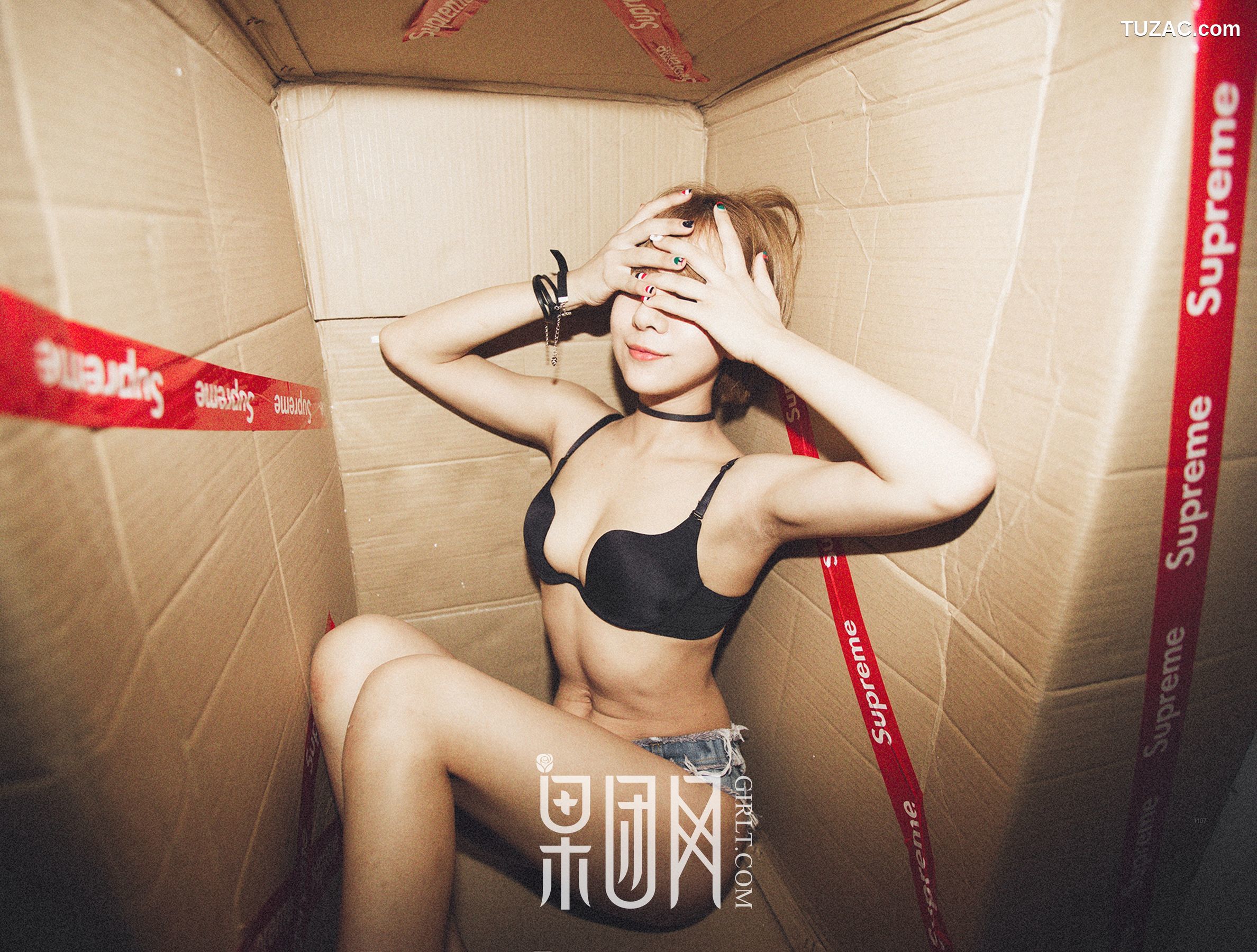 GIRLT果团网-073-木子夕夕夕-牛仔的帅气-蕾丝的诱惑