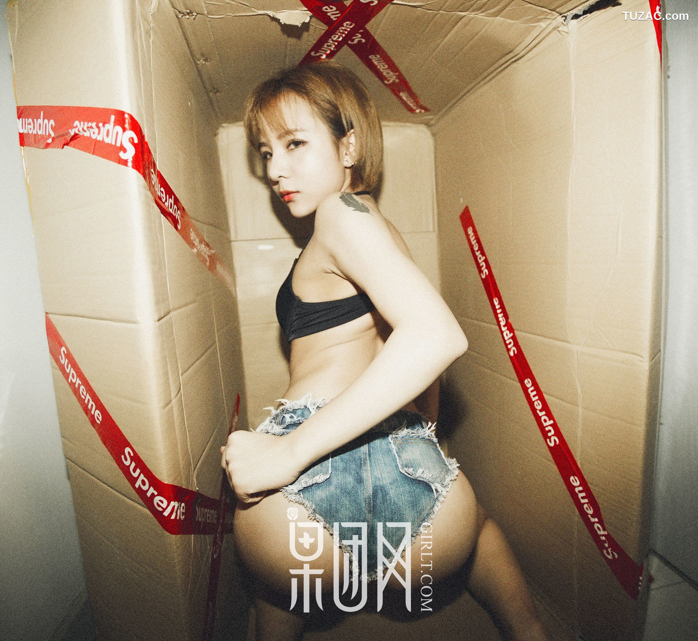 GIRLT果团网-073-木子夕夕夕-牛仔的帅气-蕾丝的诱惑