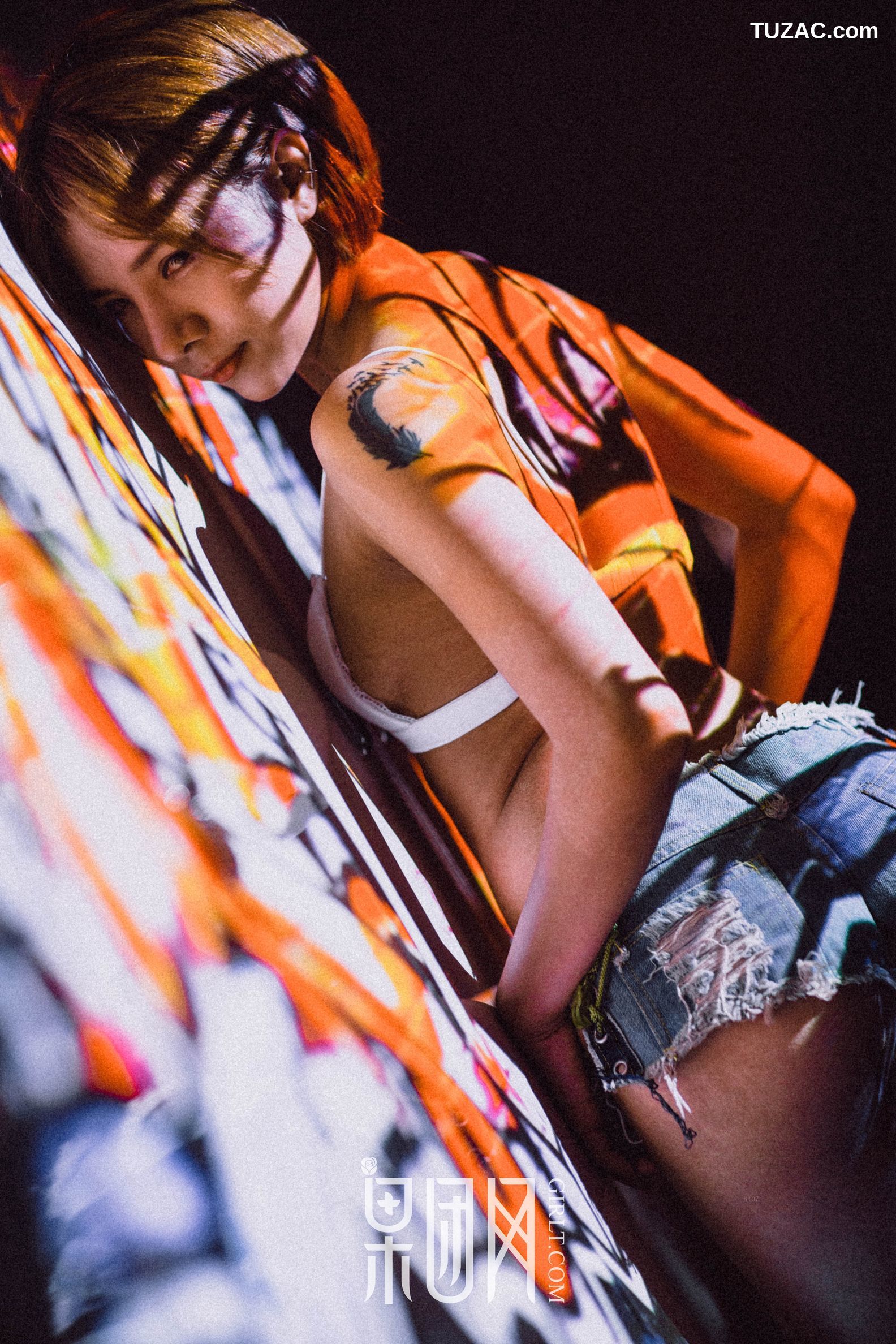 GIRLT果团网-073-木子夕夕夕-牛仔的帅气-蕾丝的诱惑